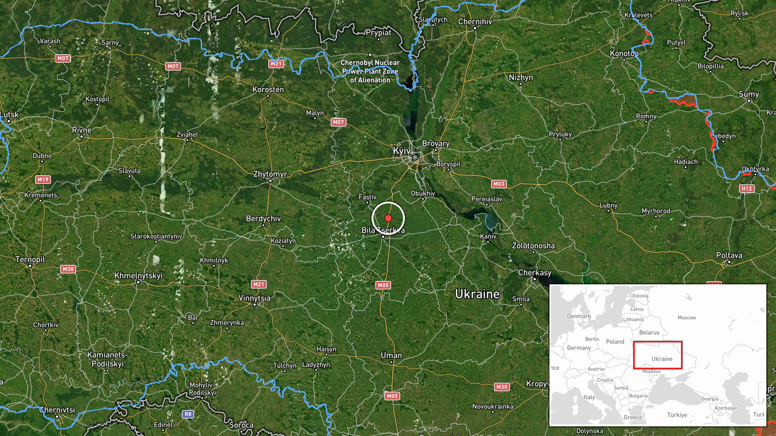 Hrebinky, Ukraine — Drone Transit location map