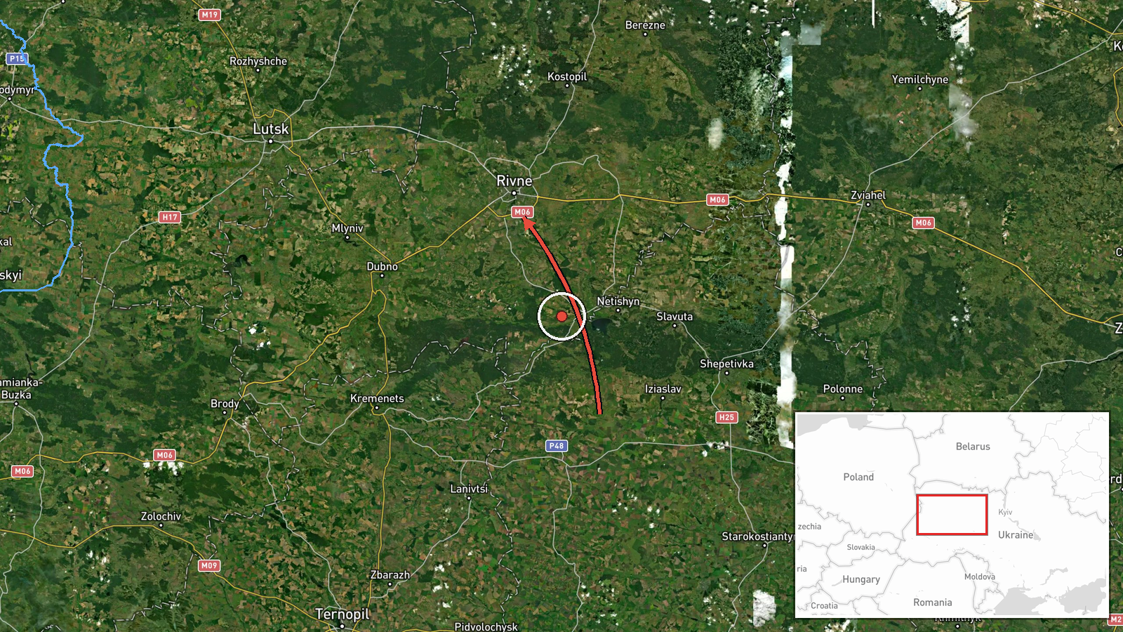 Rivne Oblast, Ukraine — Drone Transit location map