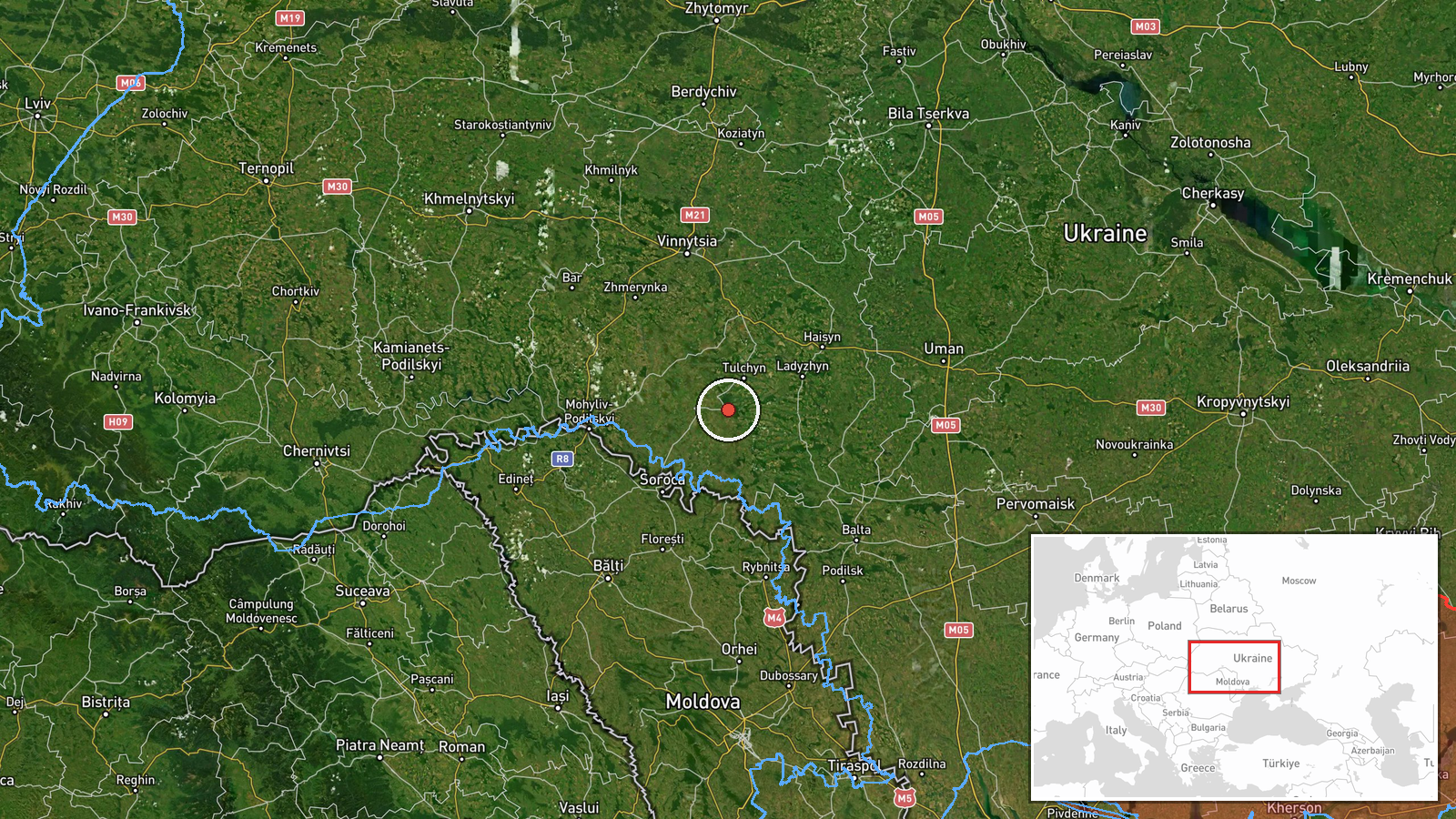 Vapnyarka, Ukraine — Drone Transit location map