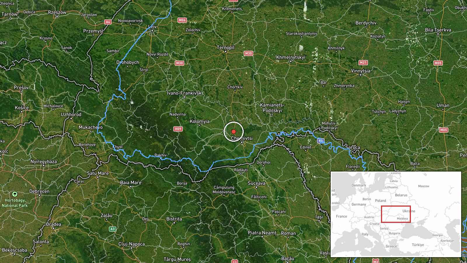 Kitsman, Ukraine — Drone Transit location map