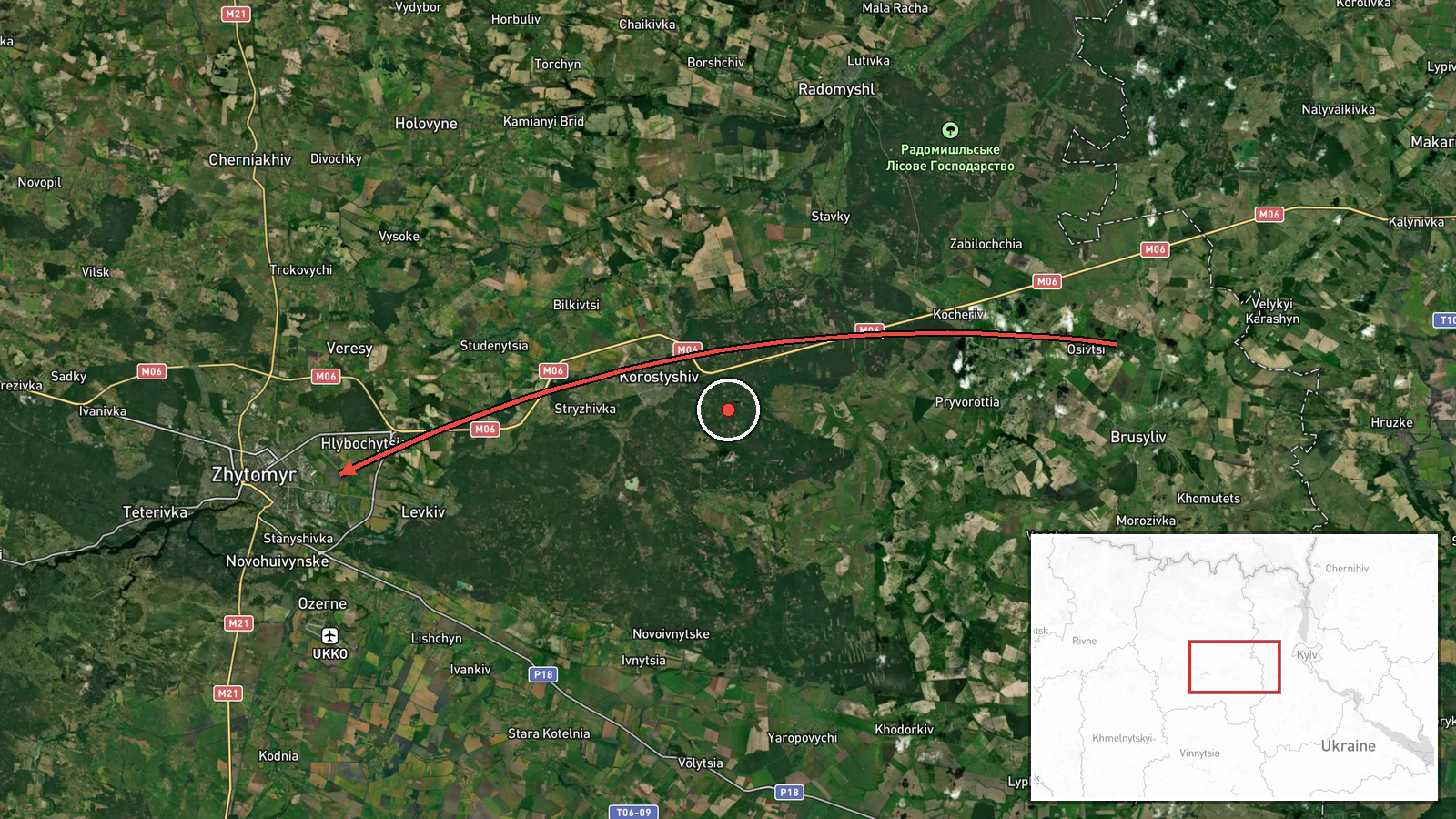 Zhytomyr Oblast, Ukraine — Drone Transit location map