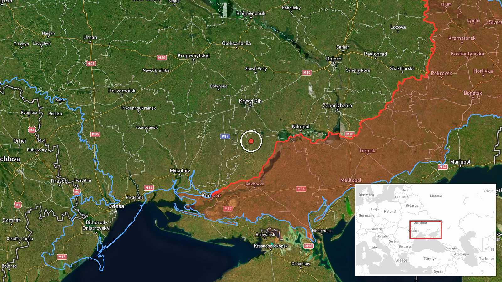 Arkhanhelske, Ukraine — Drone Transit location map