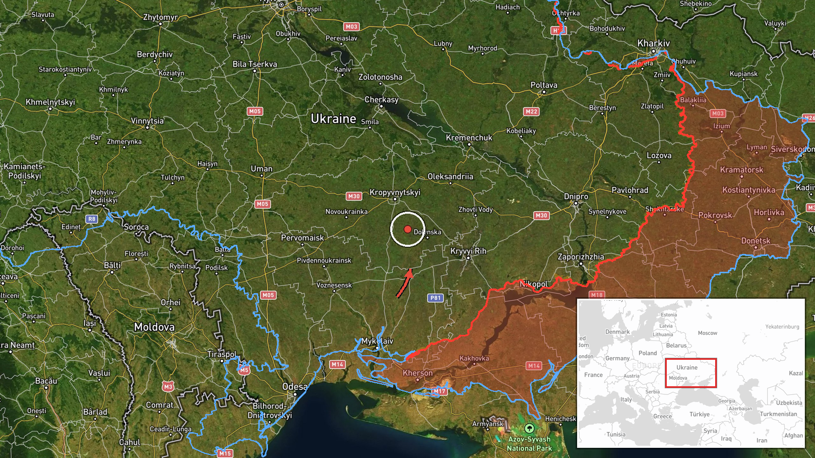 Chyhyryn, Ukraine — Drone Transit location map