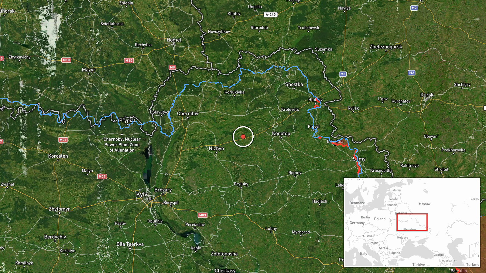 Borzna, Ukraine — Drone Transit location map