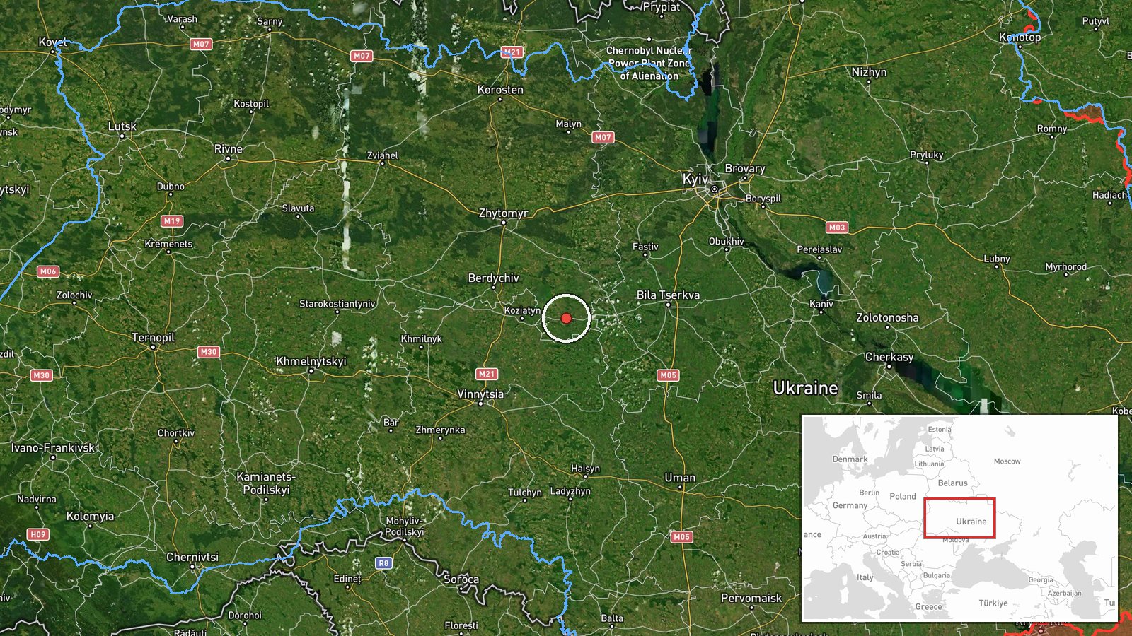 Ruzhyn, Ukraine — Drone Transit location map