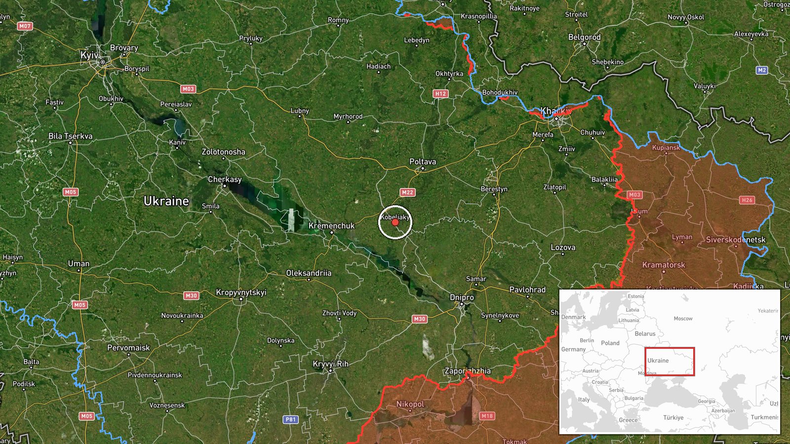 Kobelyaky, Ukraine — Drone Transit location map