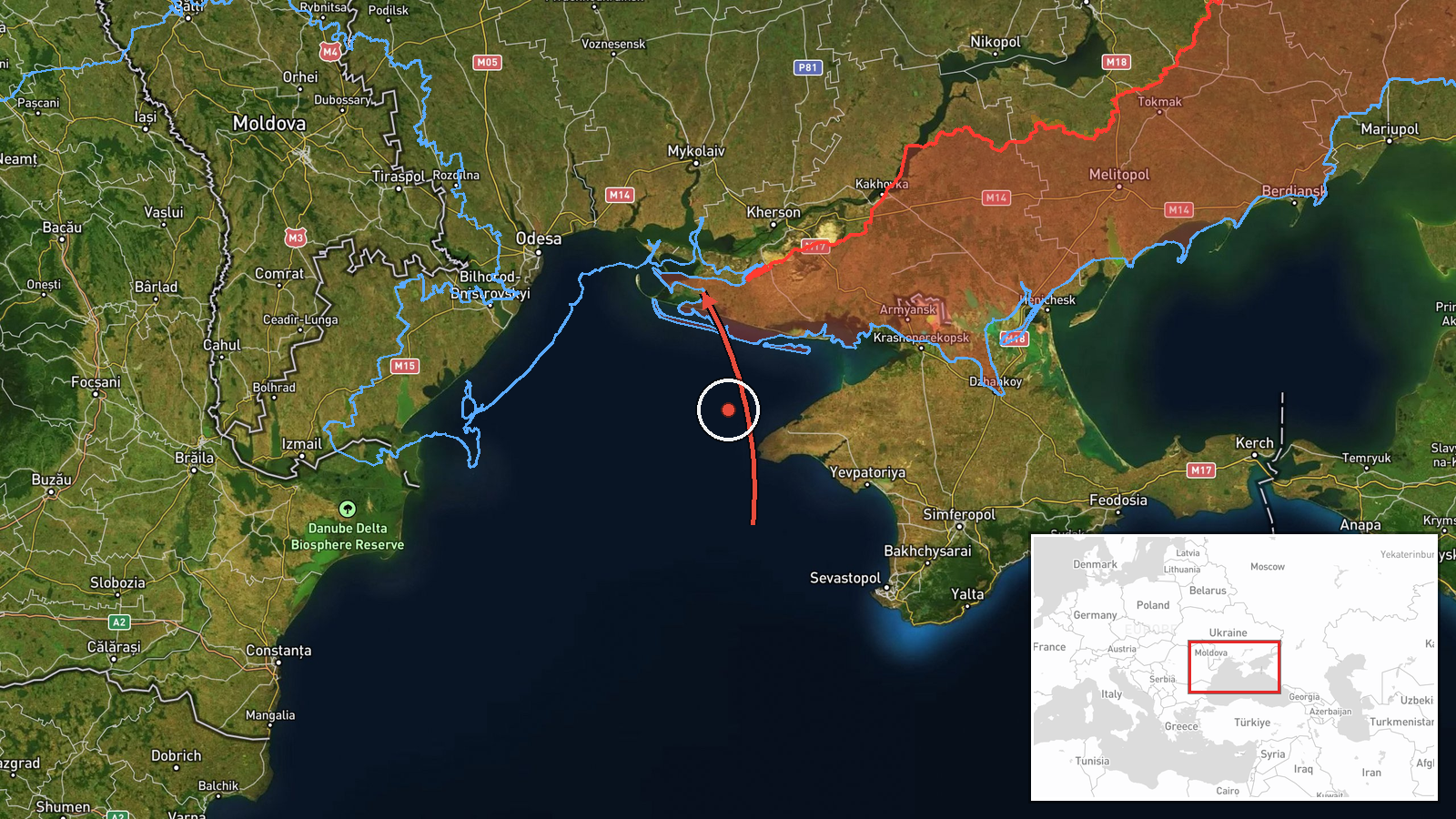 southern Mykolaiv Oblast, Ukraine — Drone Transit location map