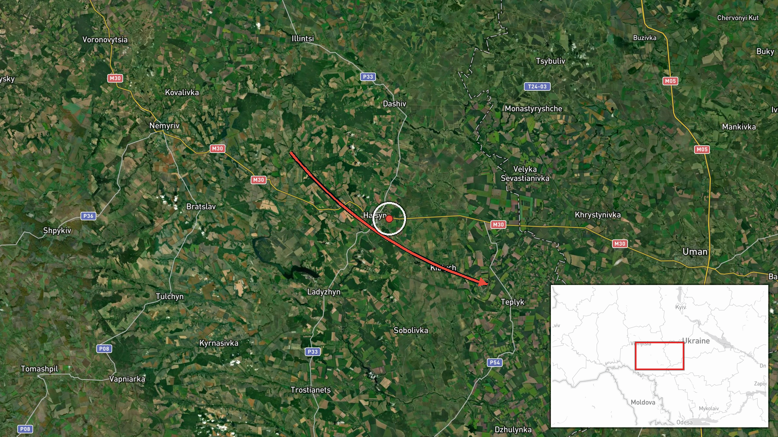 Teplyk, Ukraine — Drone Transit location map