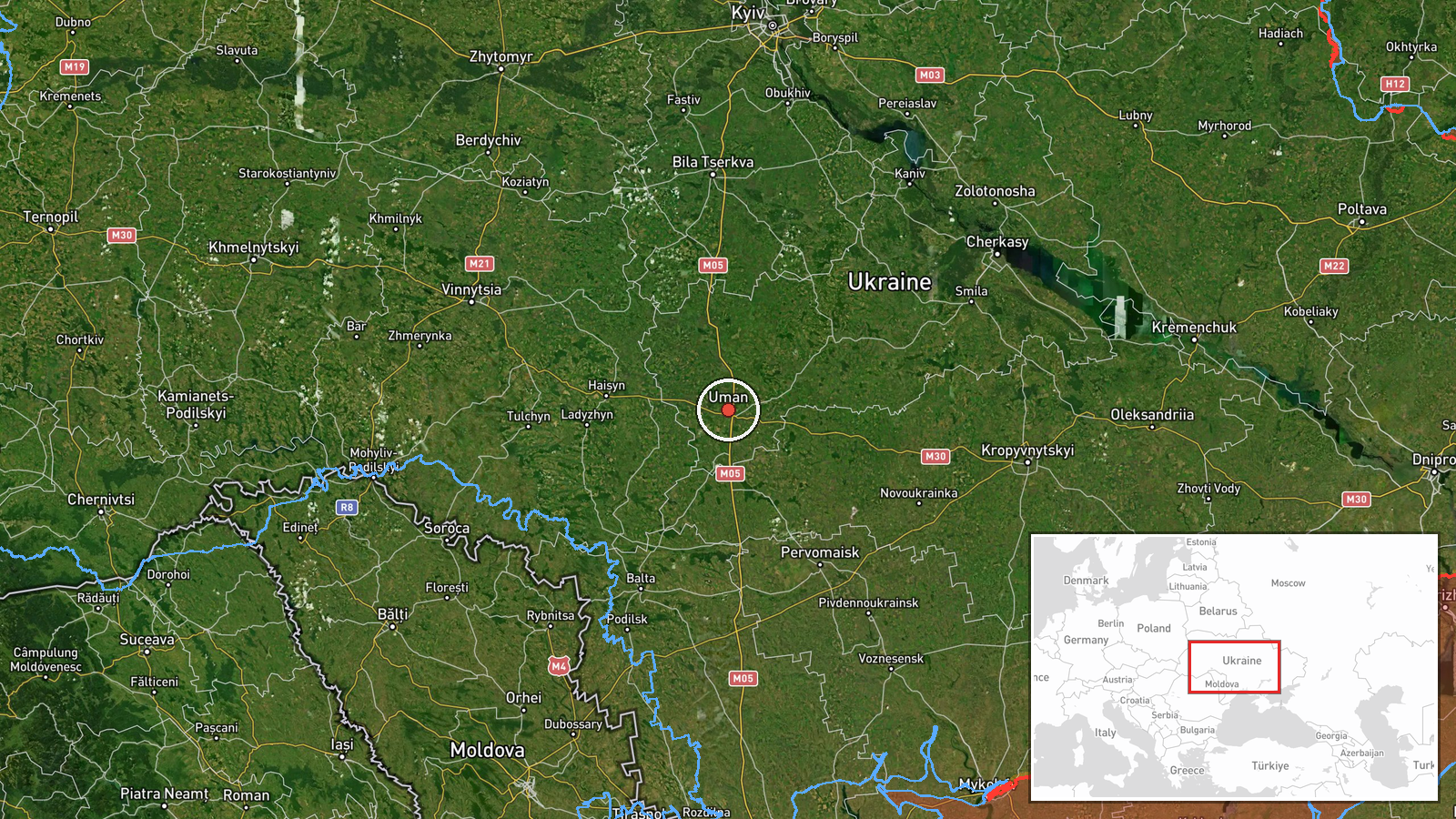 Uman district, Ukraine — Drone Transit location map