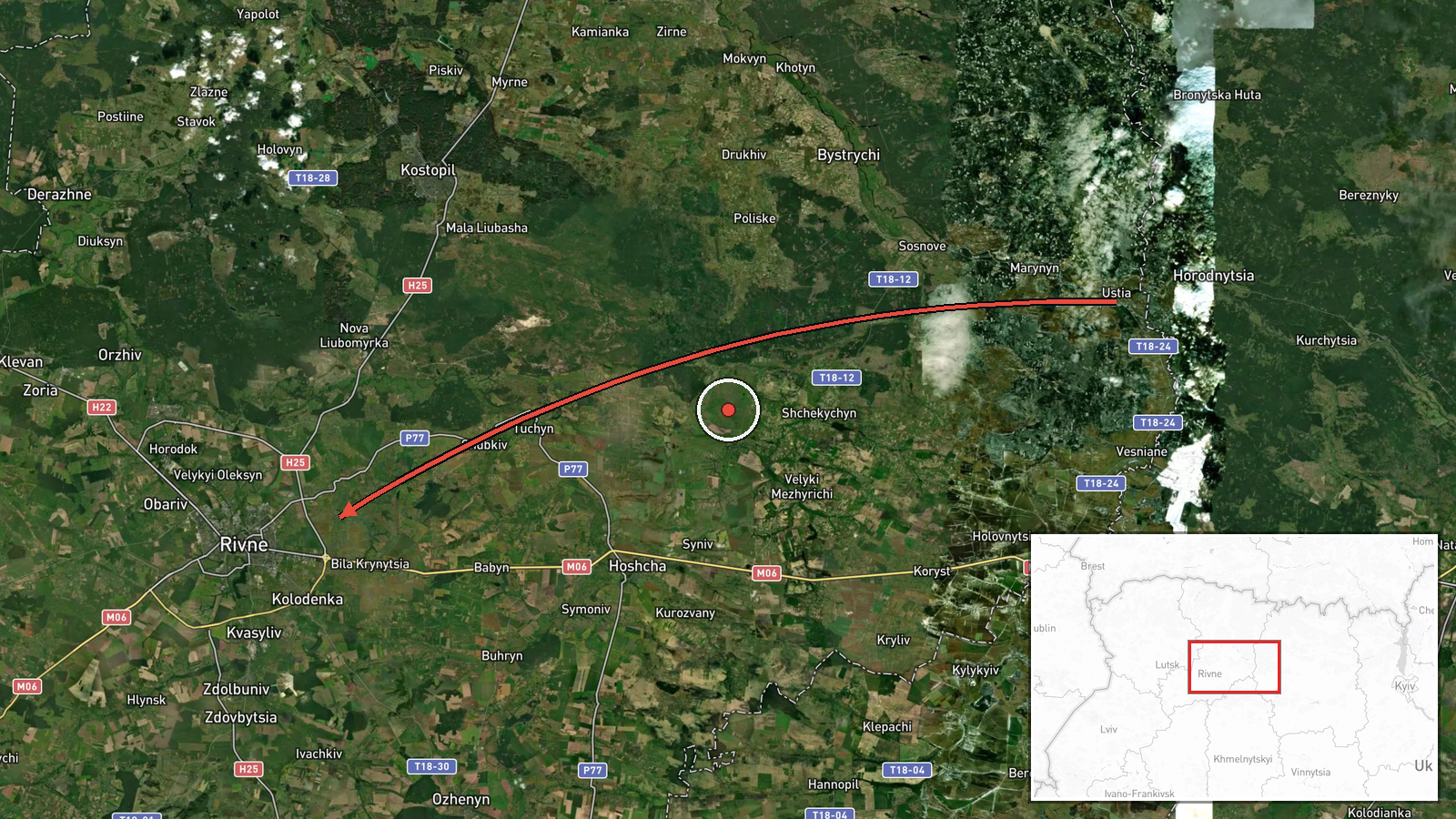 Rivne Oblast, Ukraine — Drone Transit location map
