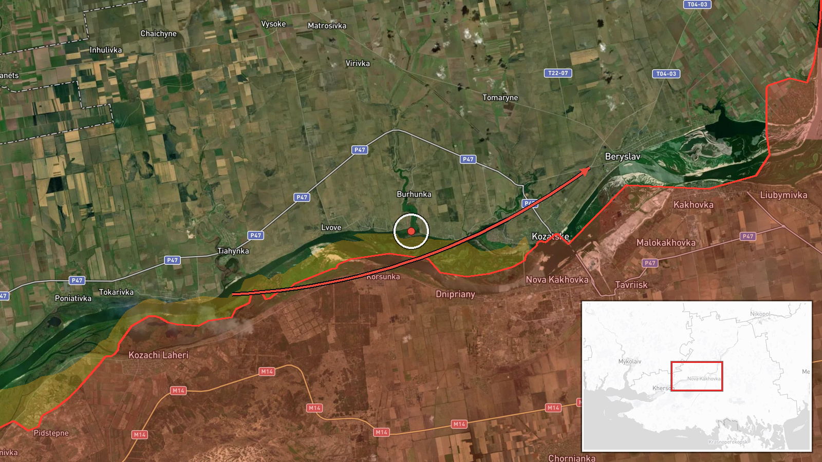 Beryslav, Ukraine — Drone Transit location map