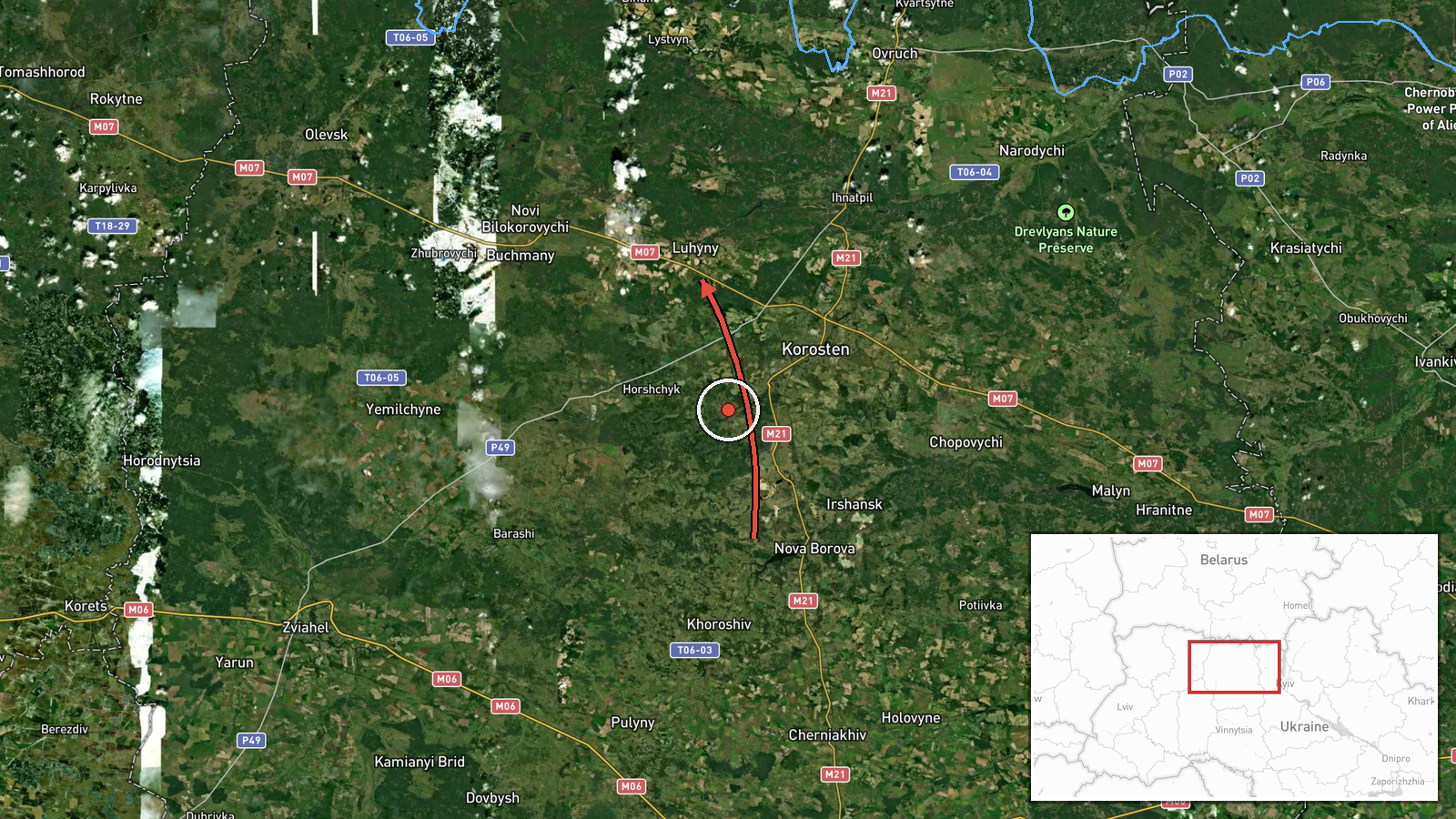 Luhyny, Ukraine — Drone Transit location map