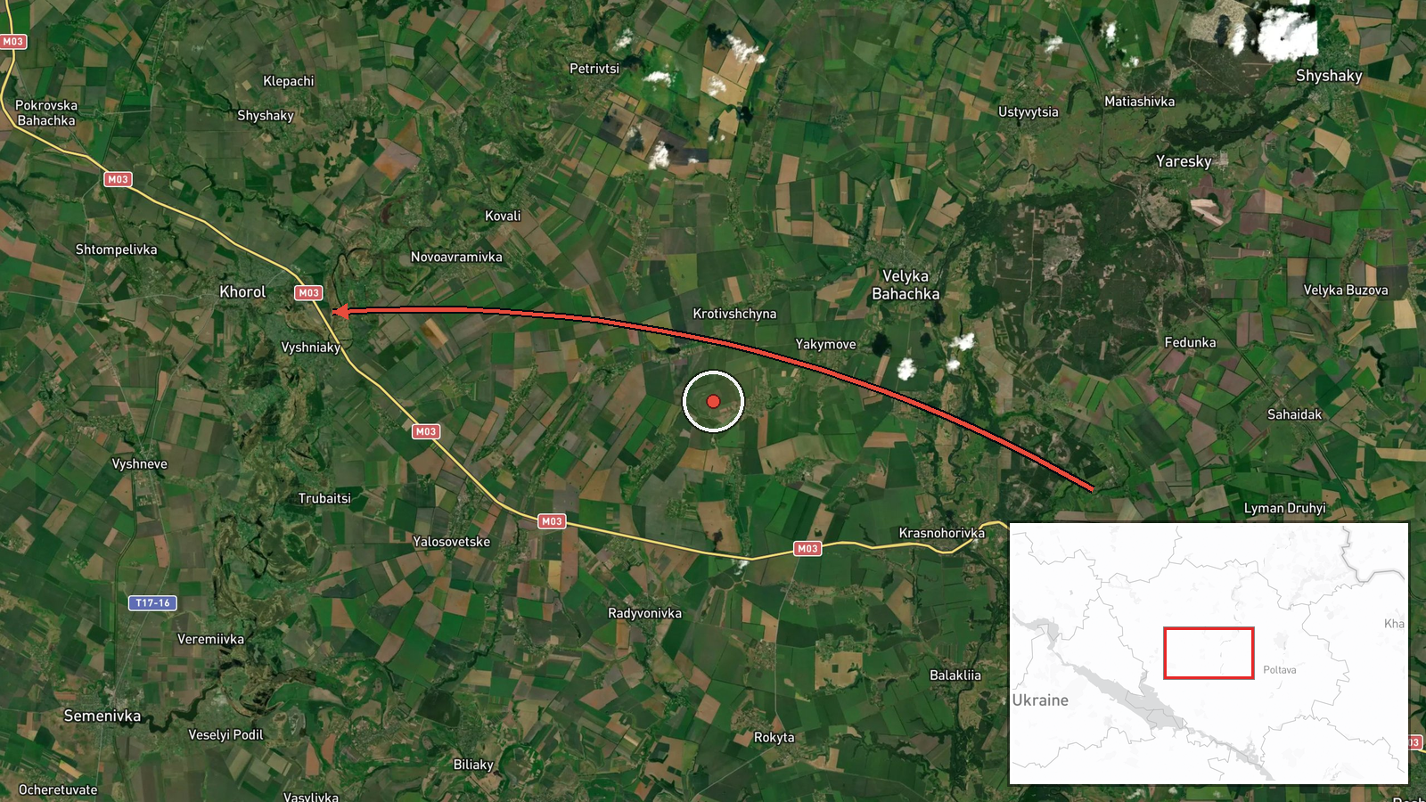 Khorol, Ukraine — Drone Transit location map