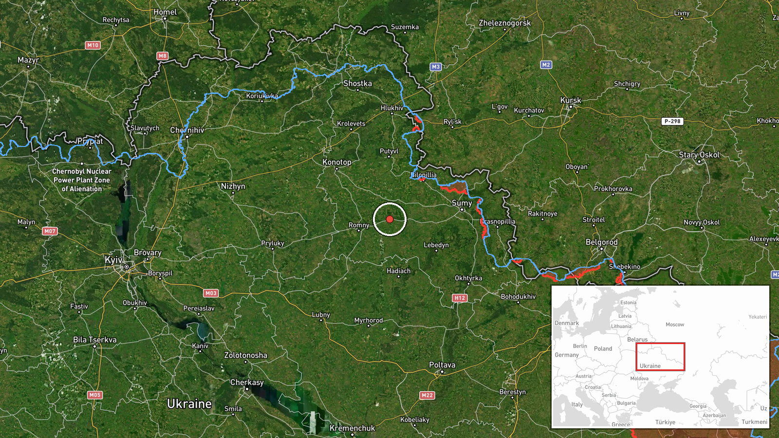 Nedryhailiv, Ukraine — Cruise Missile location map