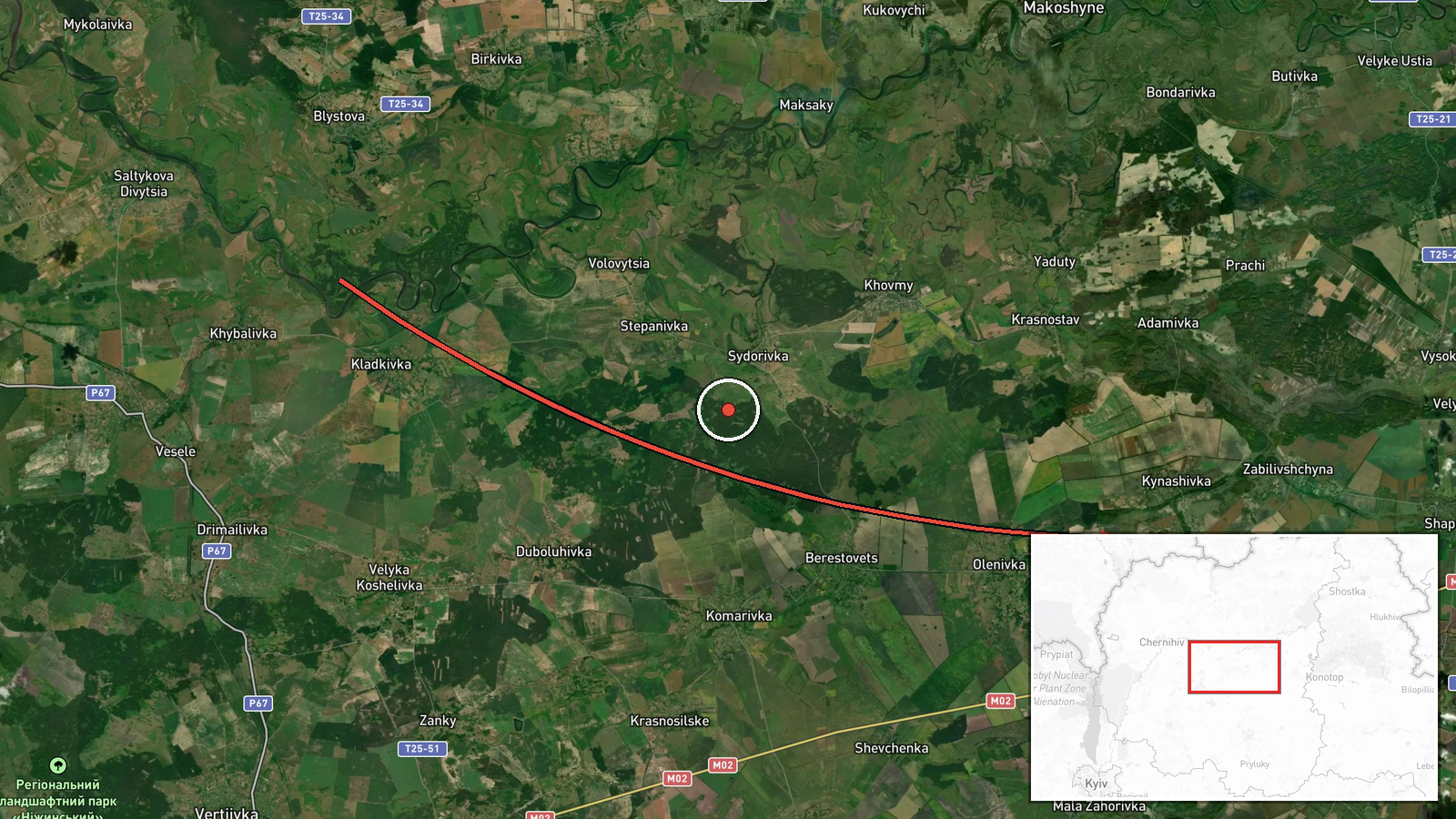 Borzna, Ukraine — Cruise Missile location map