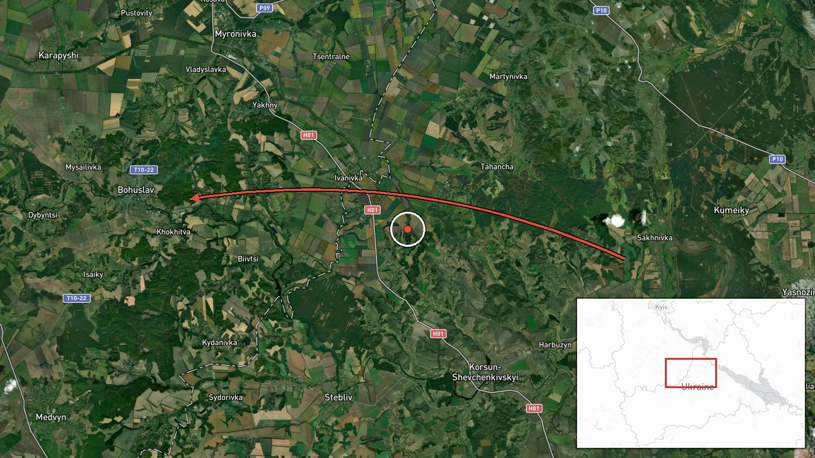 Bohuslav, Ukraine — Drone Transit location map