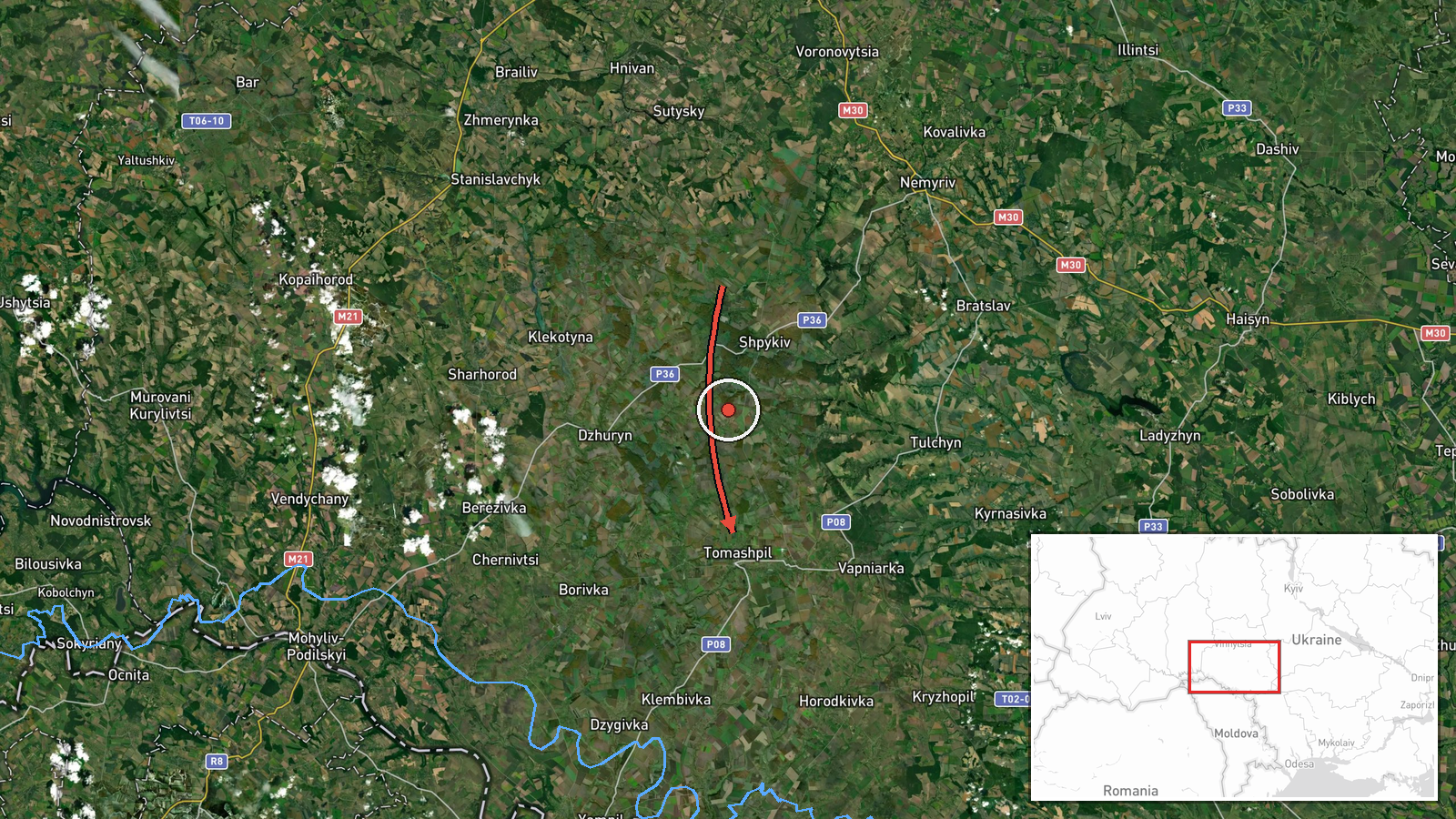 Tomashpil, Ukraine — Drone Transit location map