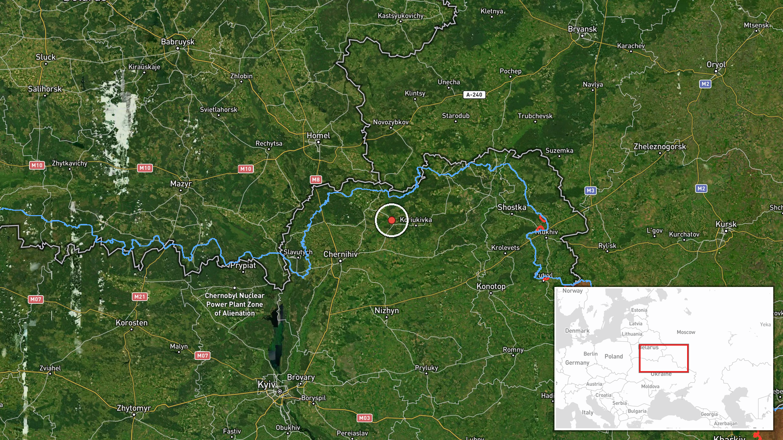 Snovsk, Ukraine — Drone Transit location map