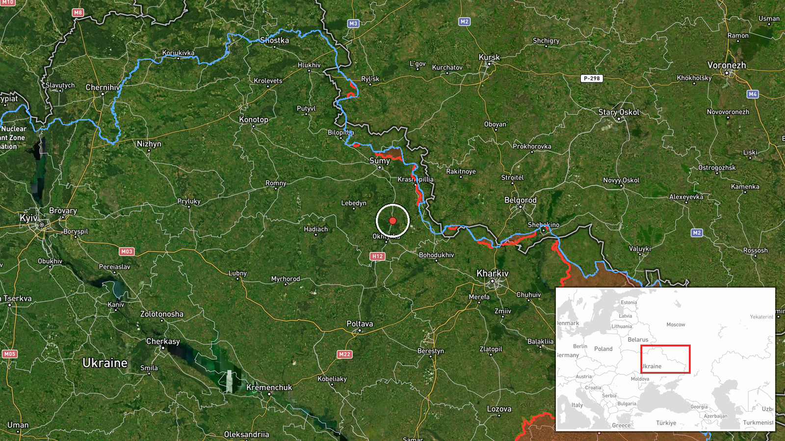 Trostyanets, Ukraine — Drone Transit location map