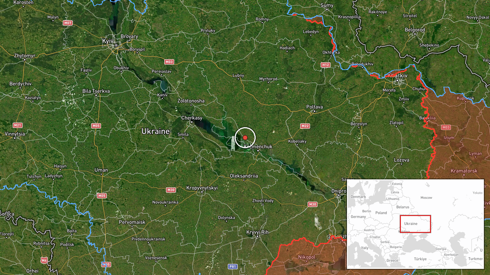 Hradyzk, Ukraine — Drone Transit location map