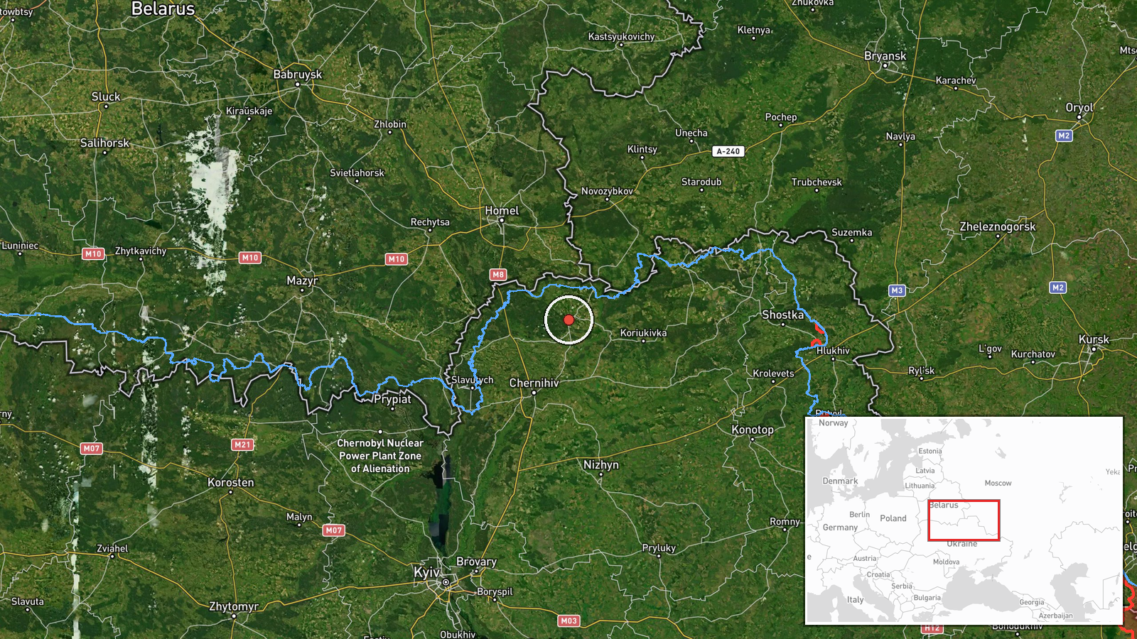 Horodnia, Ukraine — Drone Transit location map