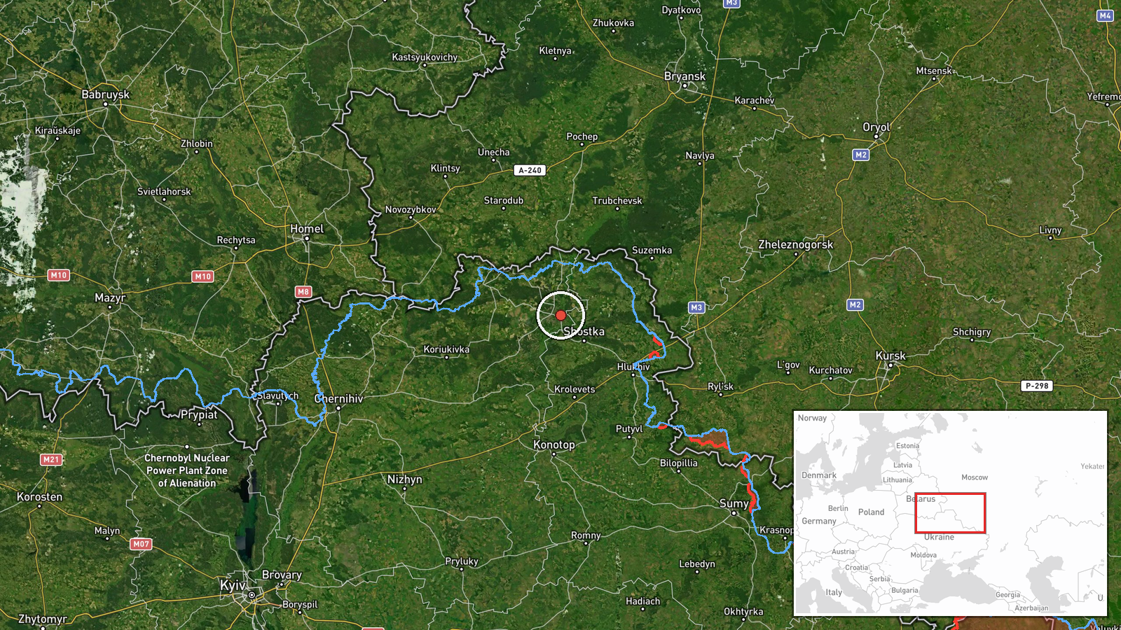 Novhorod-Siverskyi, Ukraine — Drone Transit location map