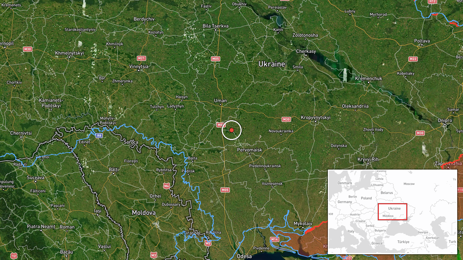 Holovanivsk district, Ukraine — Drone Transit location map