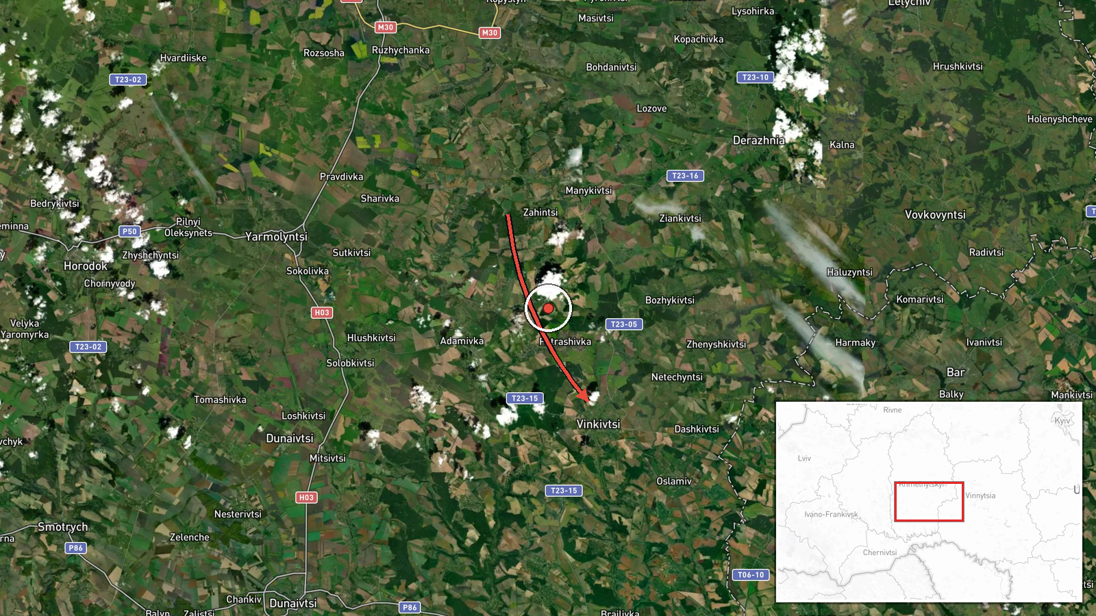 Vinkivtsi, Ukraine — Drone Transit location map