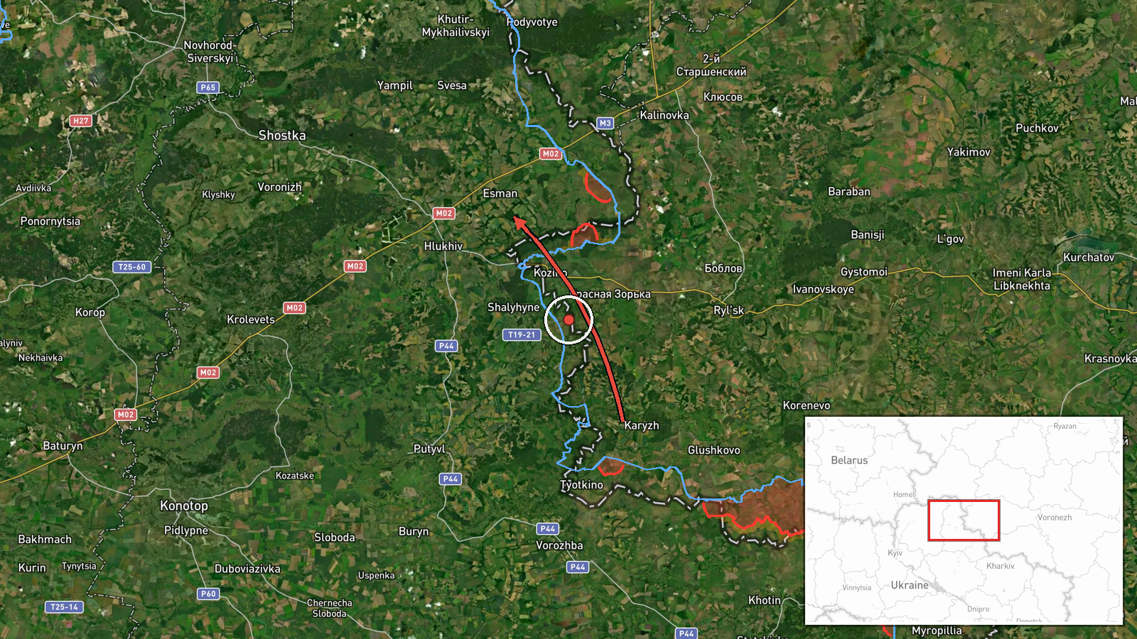Esman, Ukraine — Drone Transit location map
