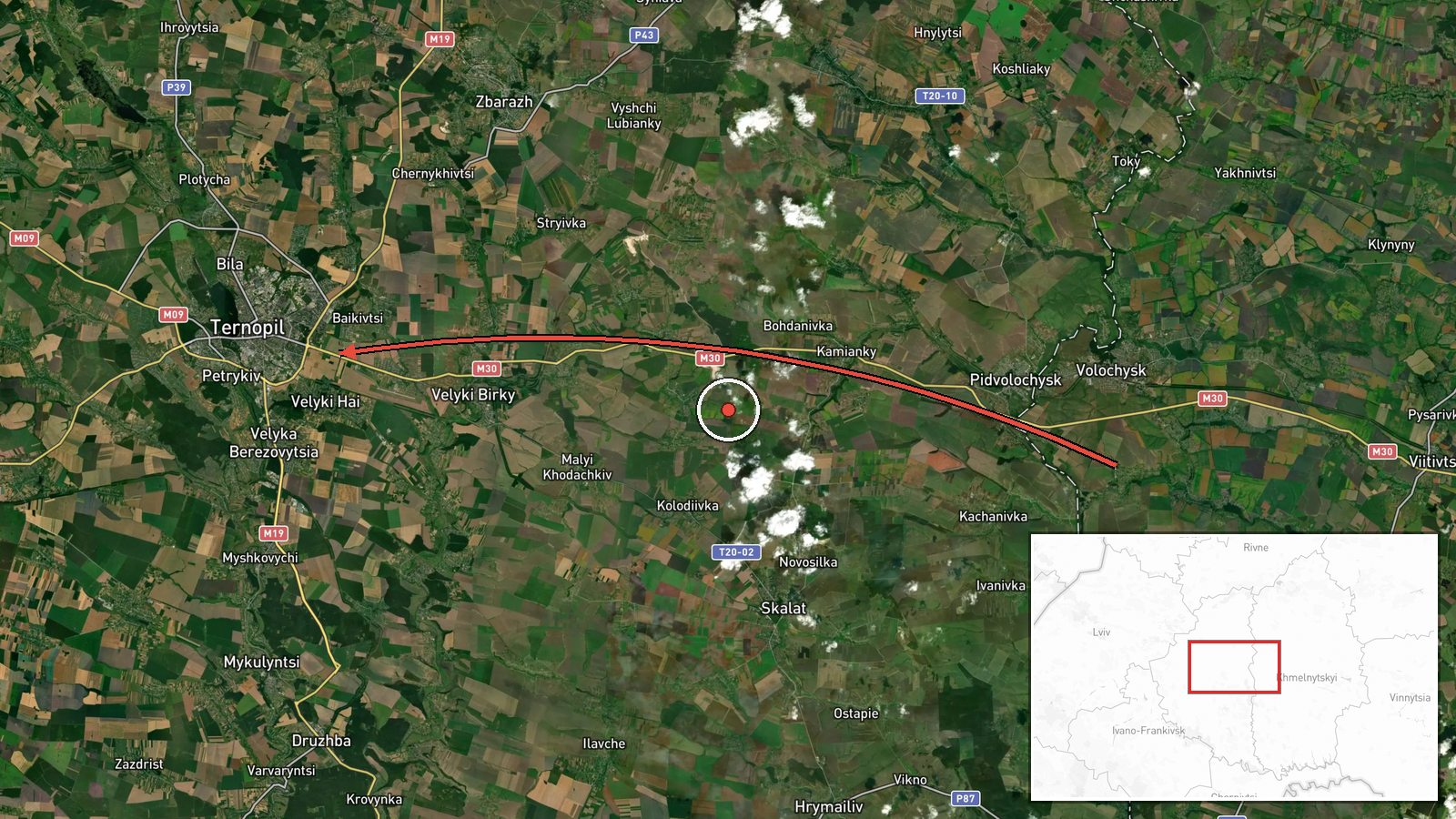 Ternopil Oblast, Ukraine — Drone Transit location map