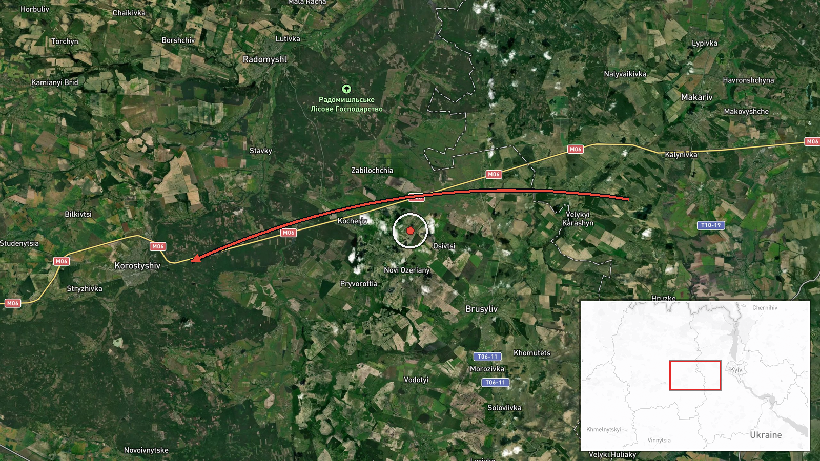 Korostyshiv, Ukraine — Drone Transit location map