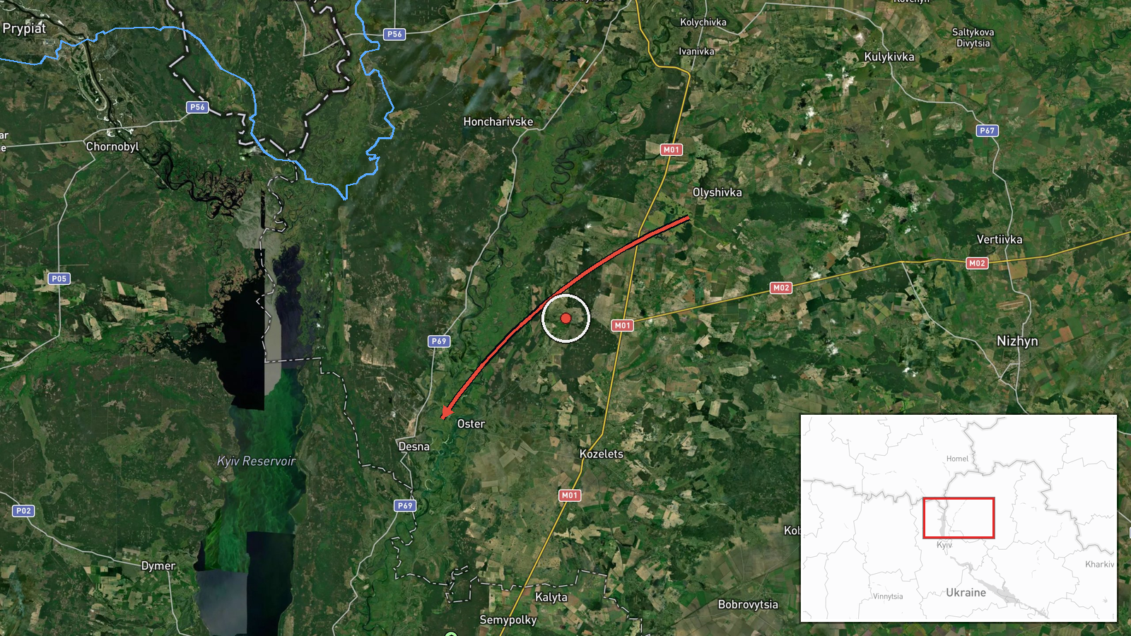 Desna, Ukraine — Drone Transit location map