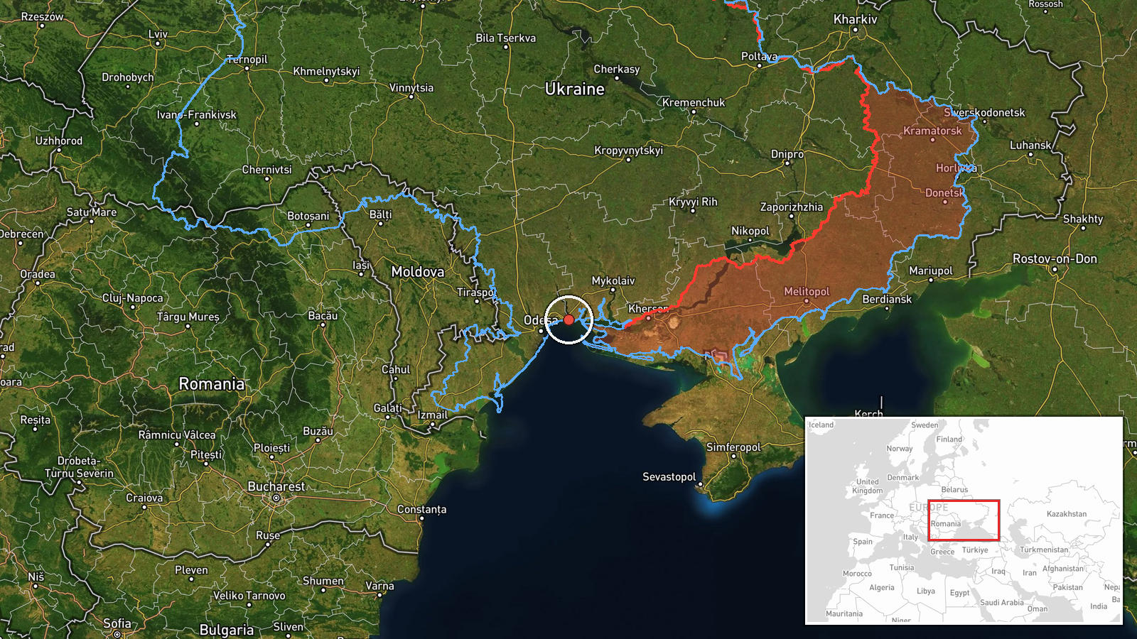 Odesa-Mykolaiv Oblast border, Ukraine — Drone Transit location map