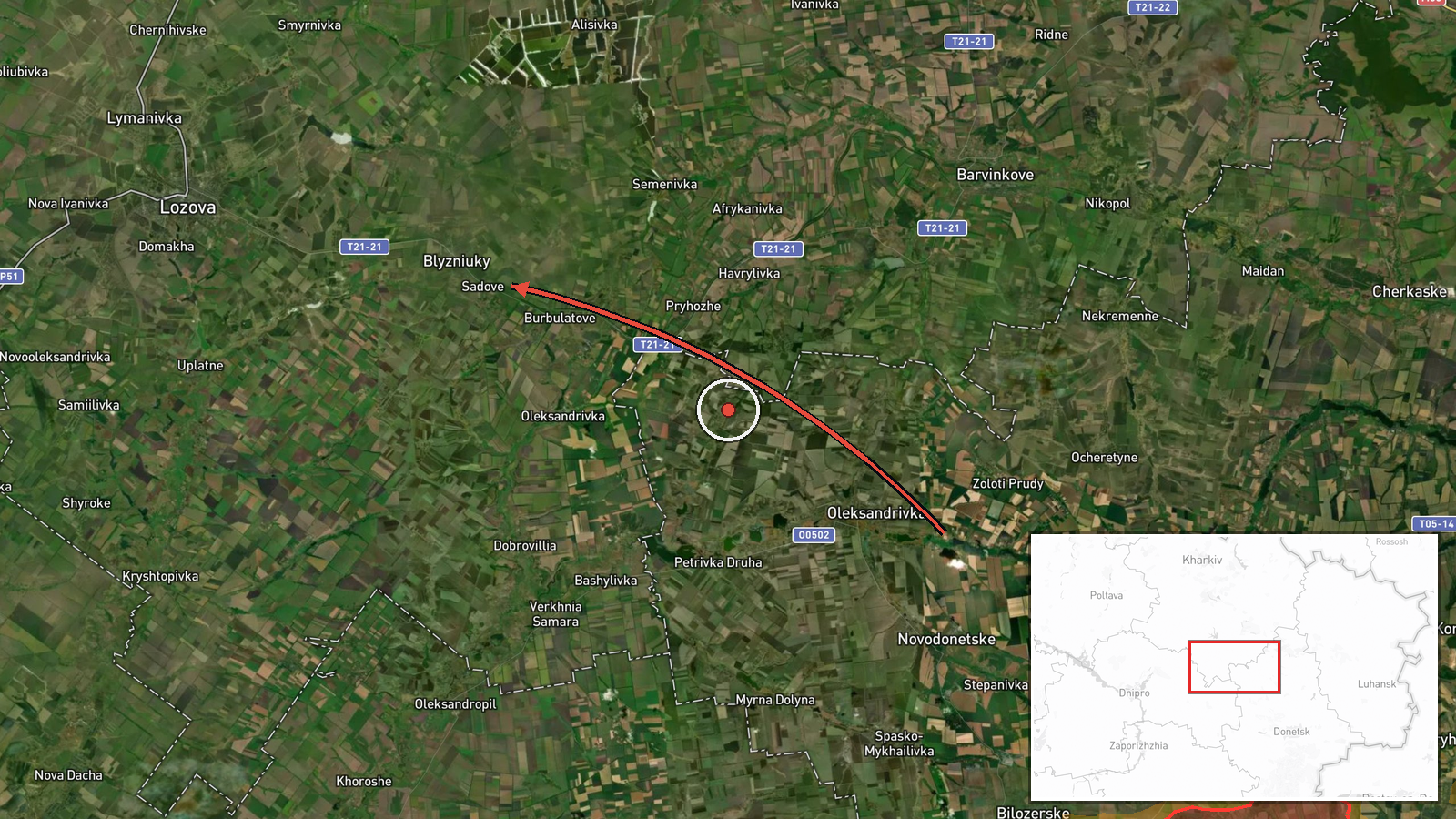 Blyzniuky, Ukraine — Drone Transit location map