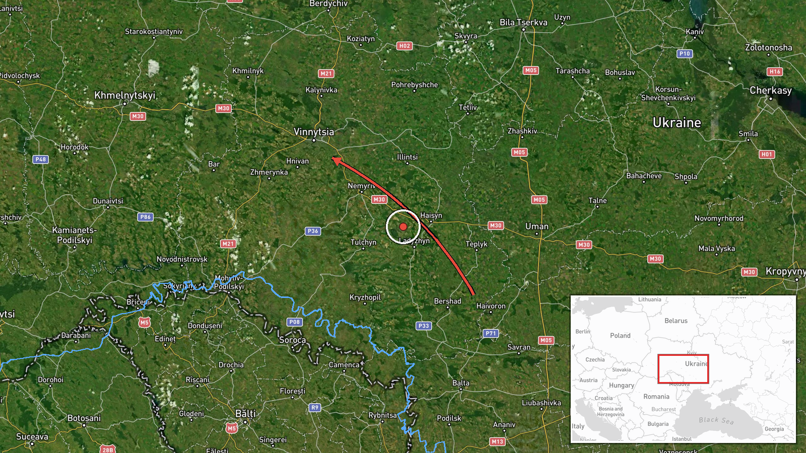 Vinnytsia Oblast, Ukraine — Drone Transit location map