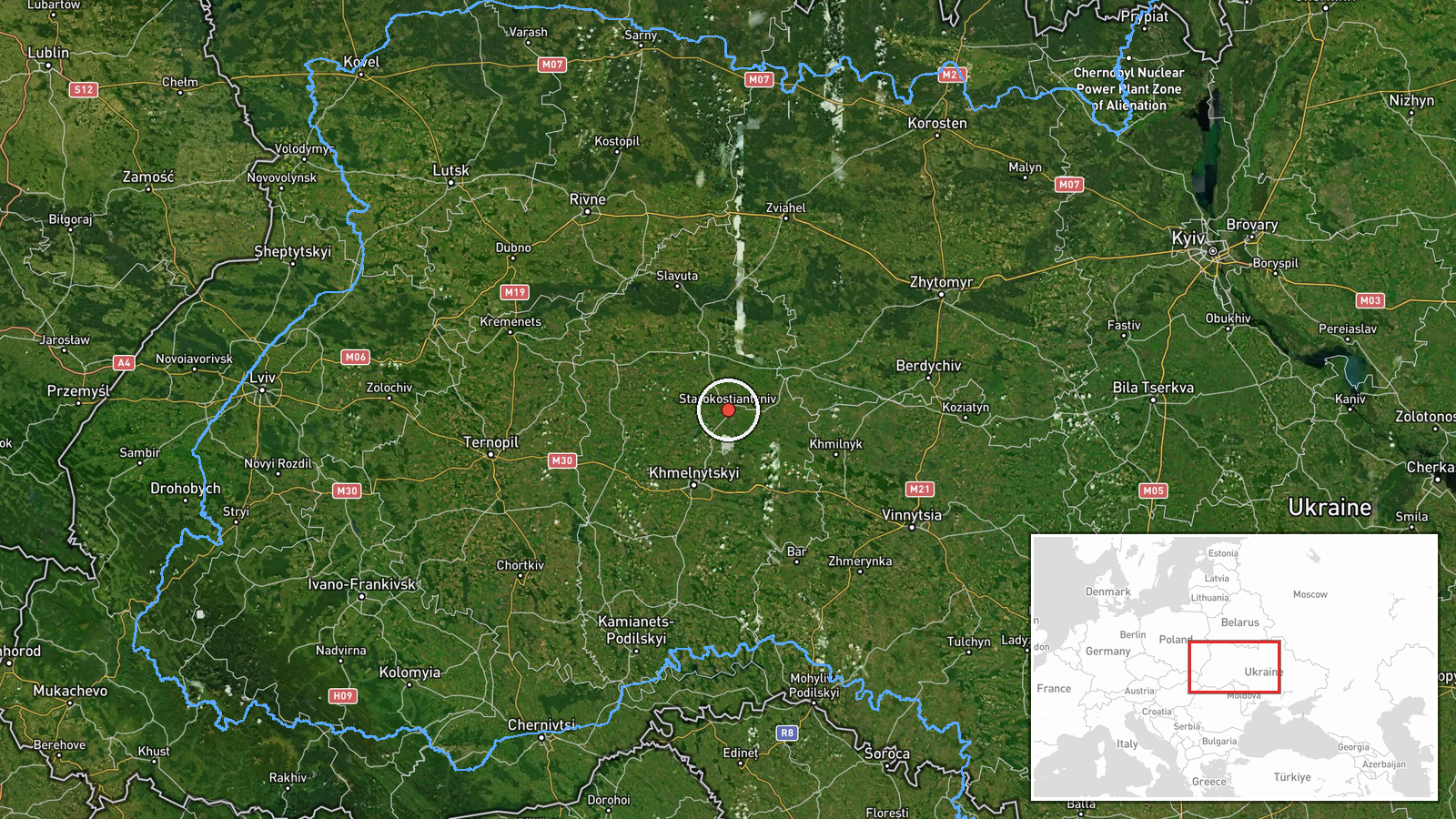 Starokostyantyniv, Ukraine — Drone Transit location map