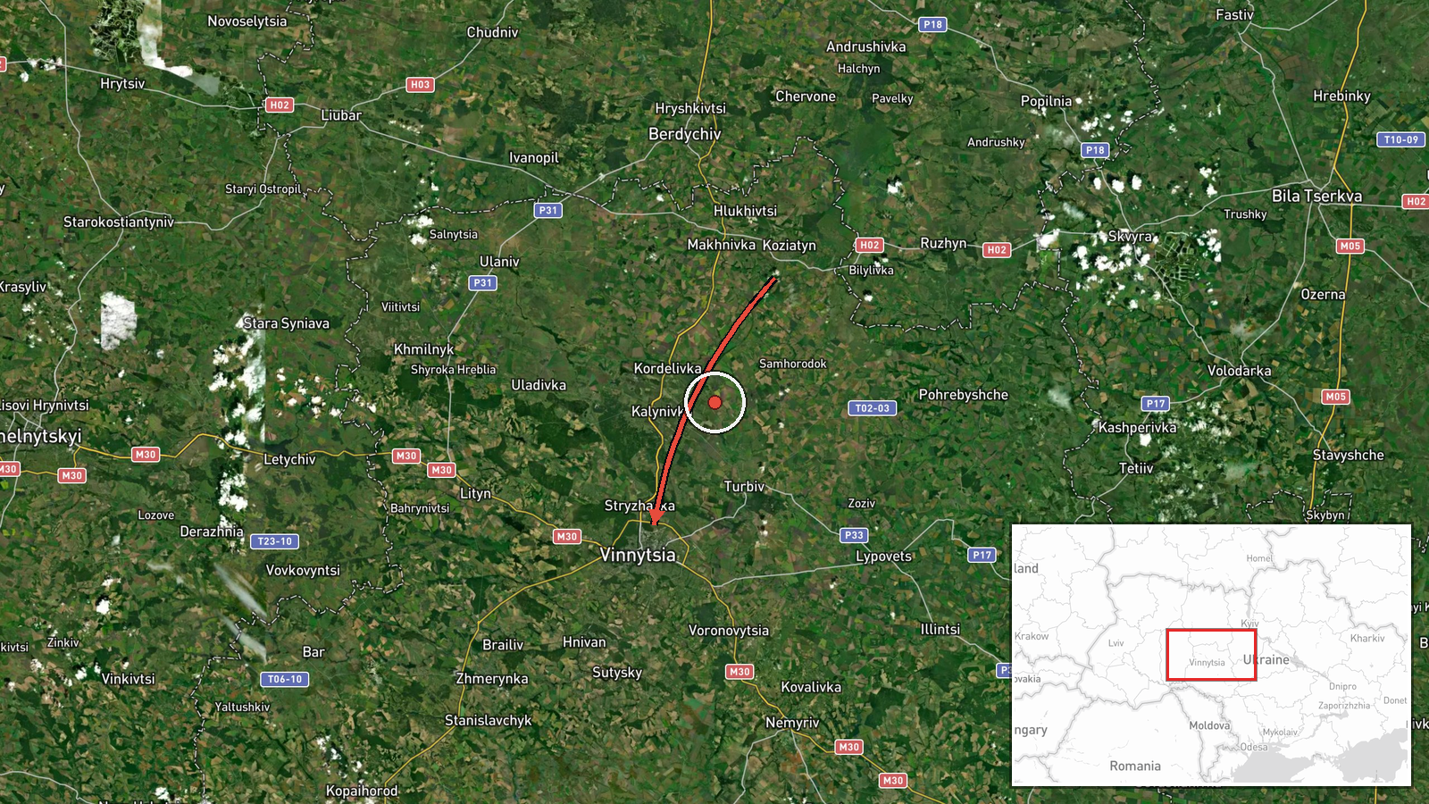 Vinnytsia Oblast, Ukraine — Drone Transit location map