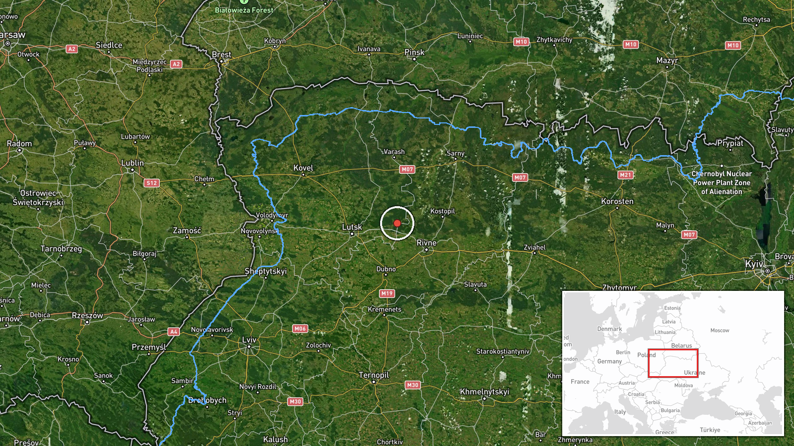 Tsuman, Ukraine — Drone Transit location map