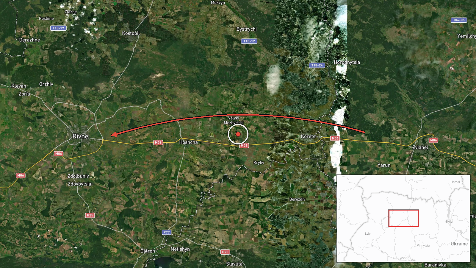 Rivne Oblast, Ukraine — Drone Transit location map