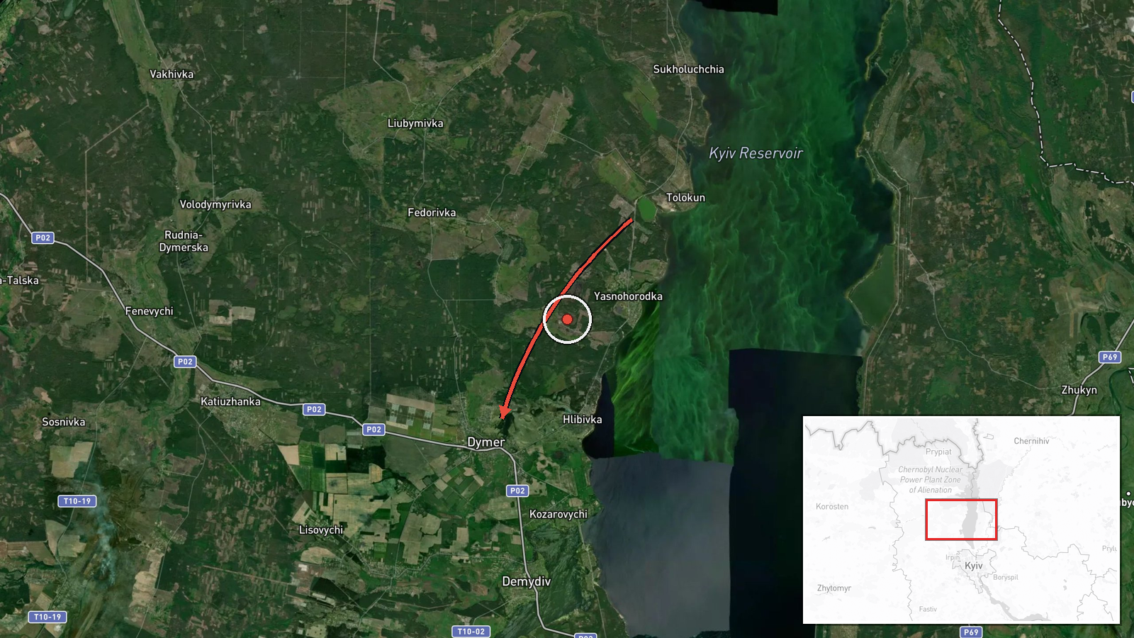 Dymer, Ukraine — Drone Transit location map