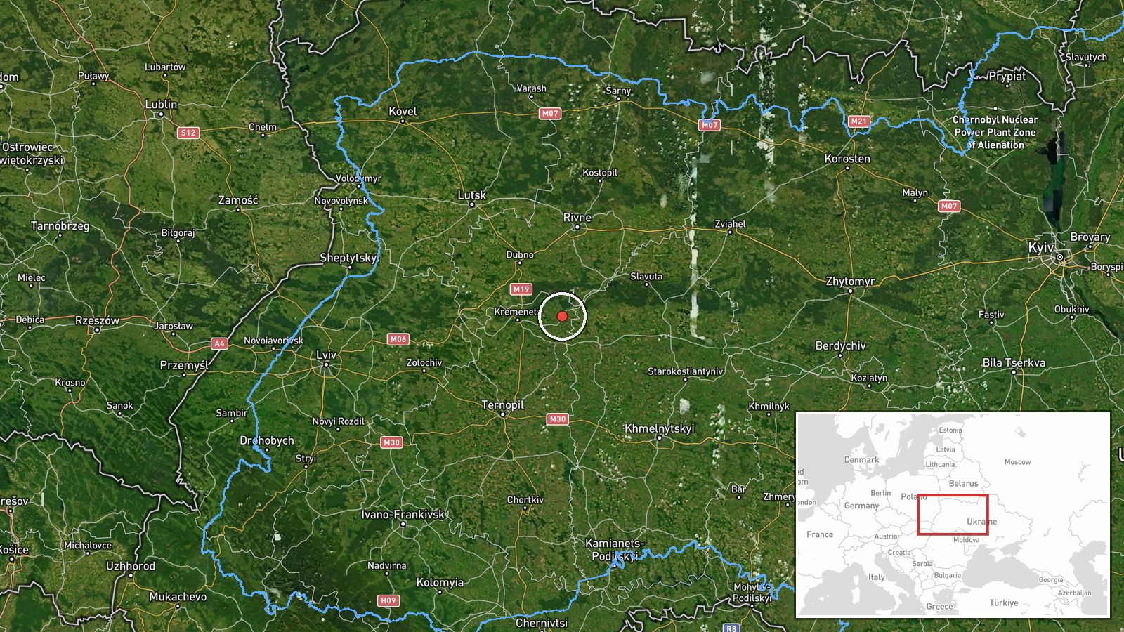 Shumsk, Ukraine — Drone Transit location map