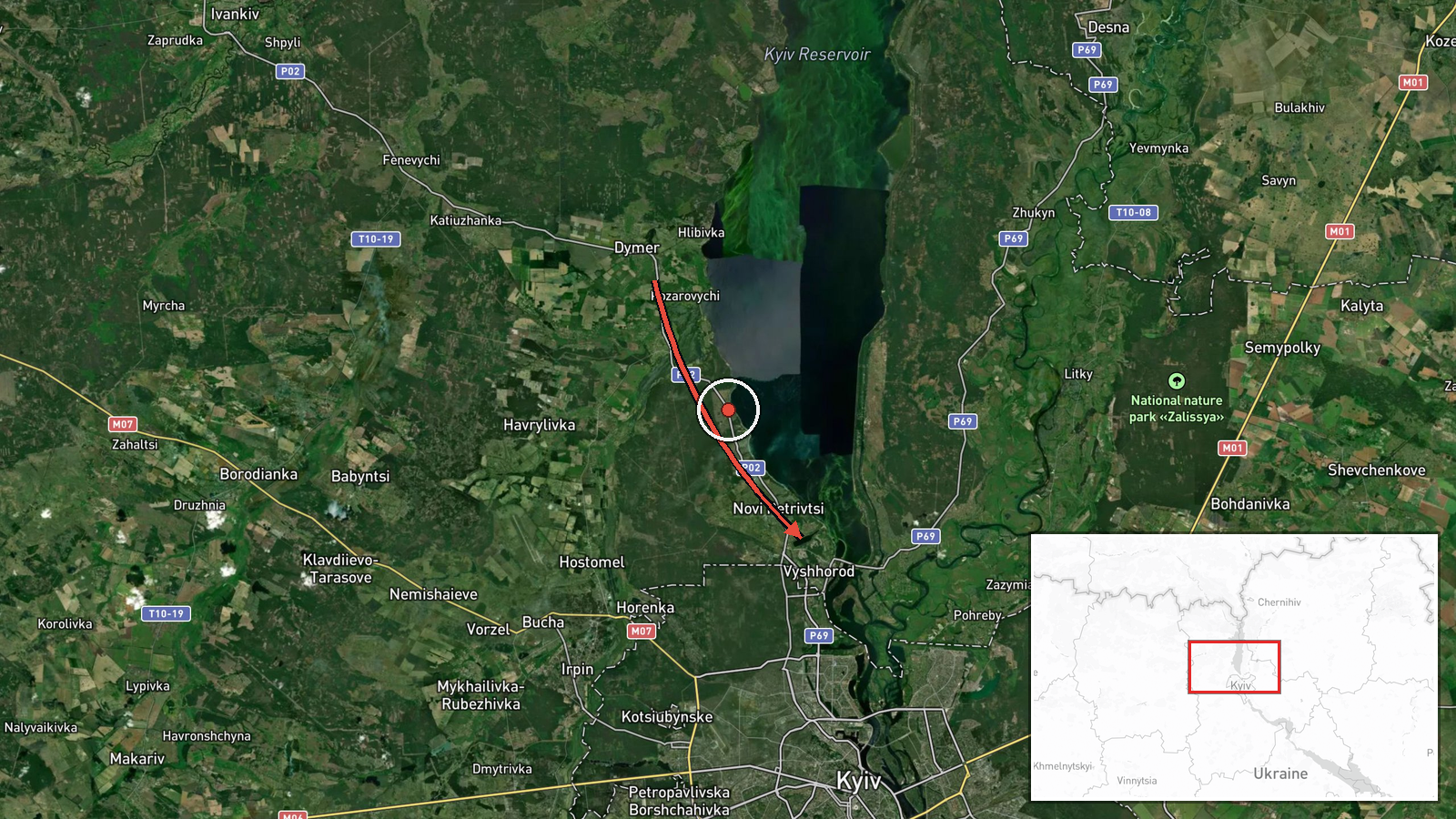 Vyshhorod, Ukraine — Drone Transit location map