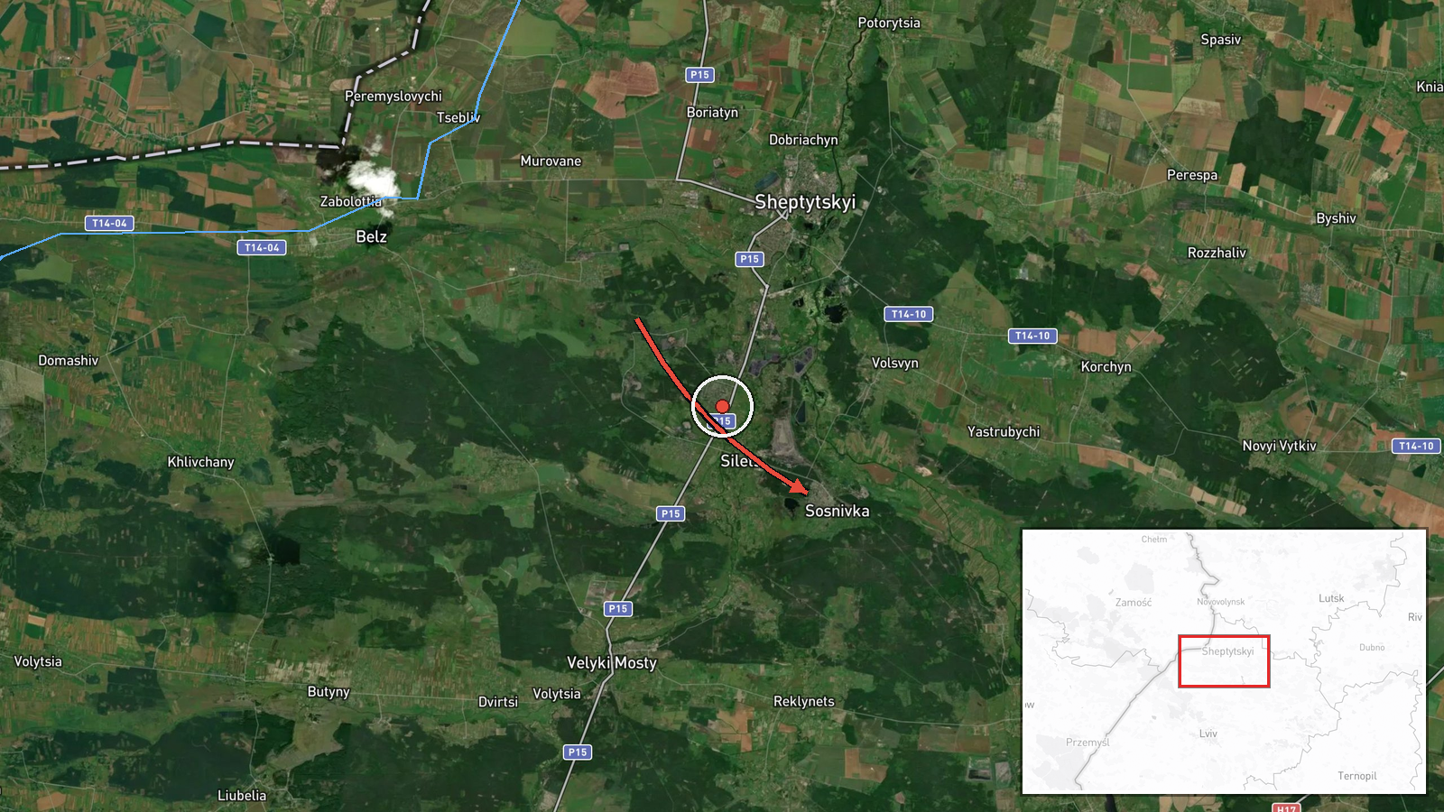 Sosnivka, Ukraine — Drone Transit location map