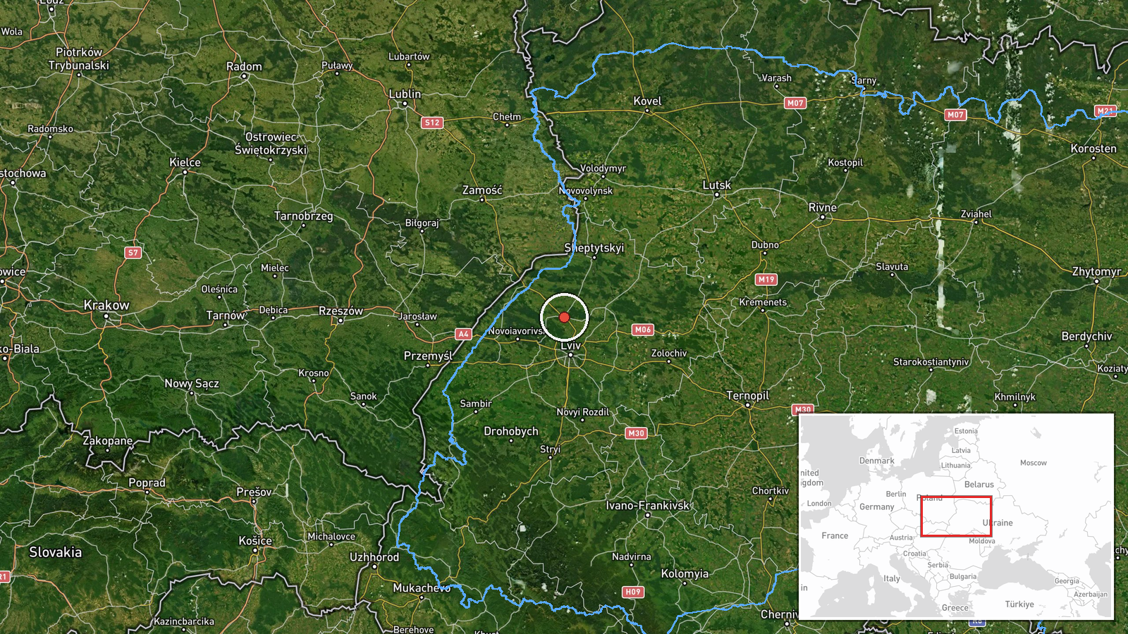 Zhovkva, Ukraine — Drone Transit location map