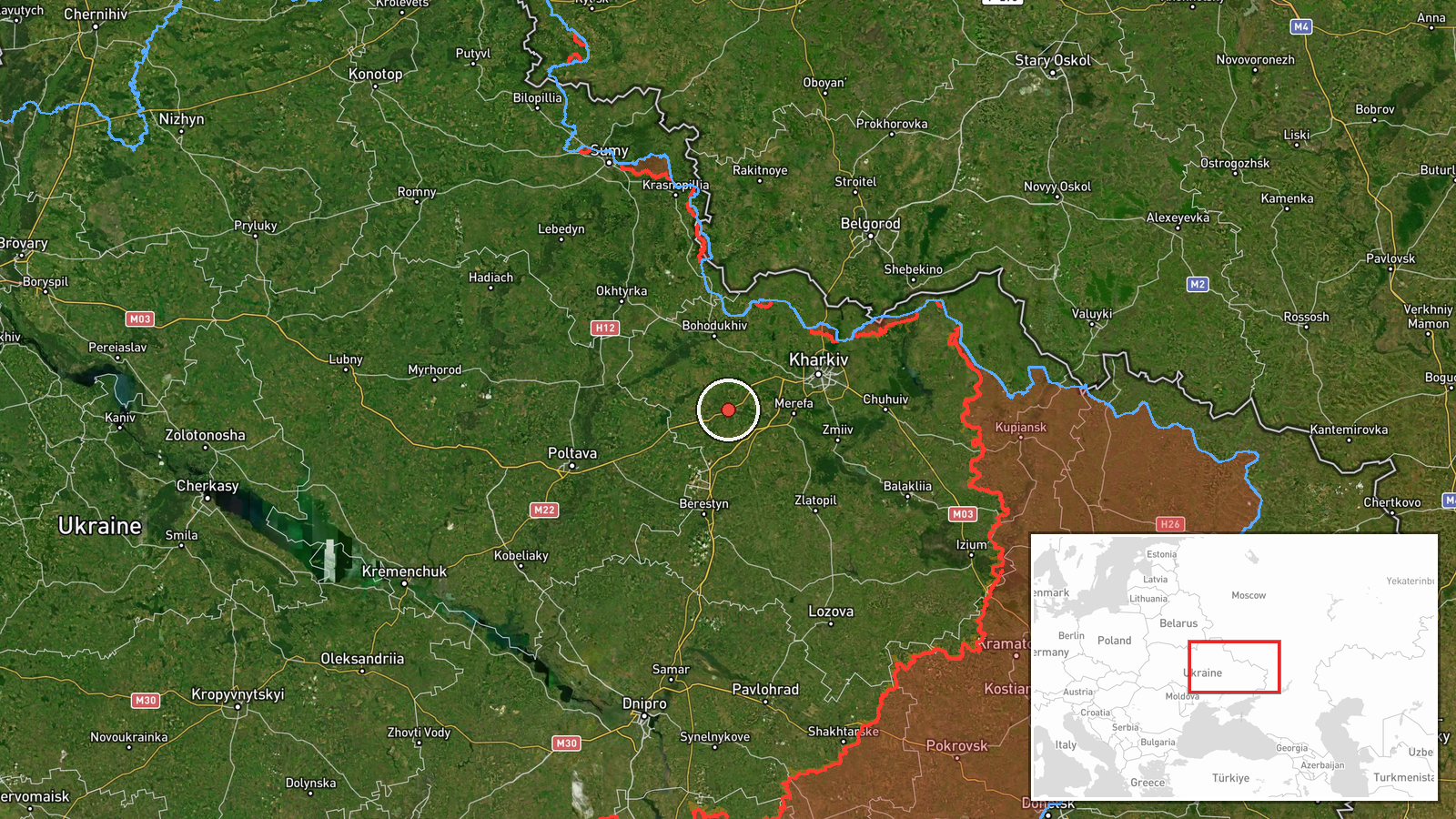 Valky, Ukraine — Drone Transit location map