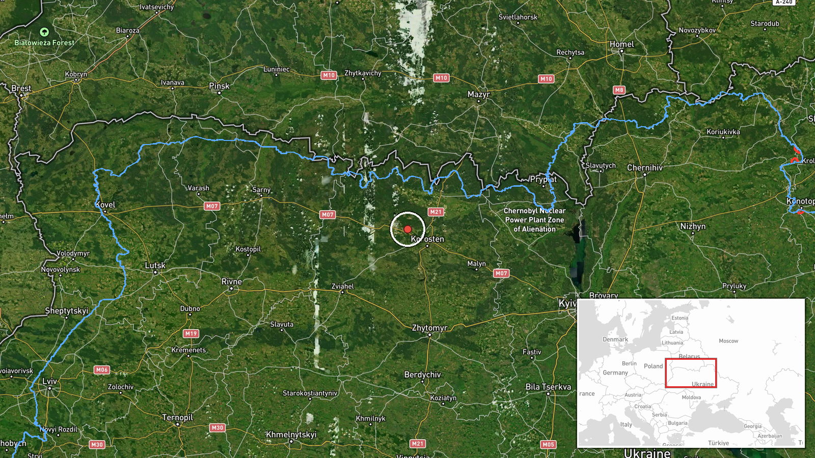 Luhyny, Ukraine — Drone Transit location map