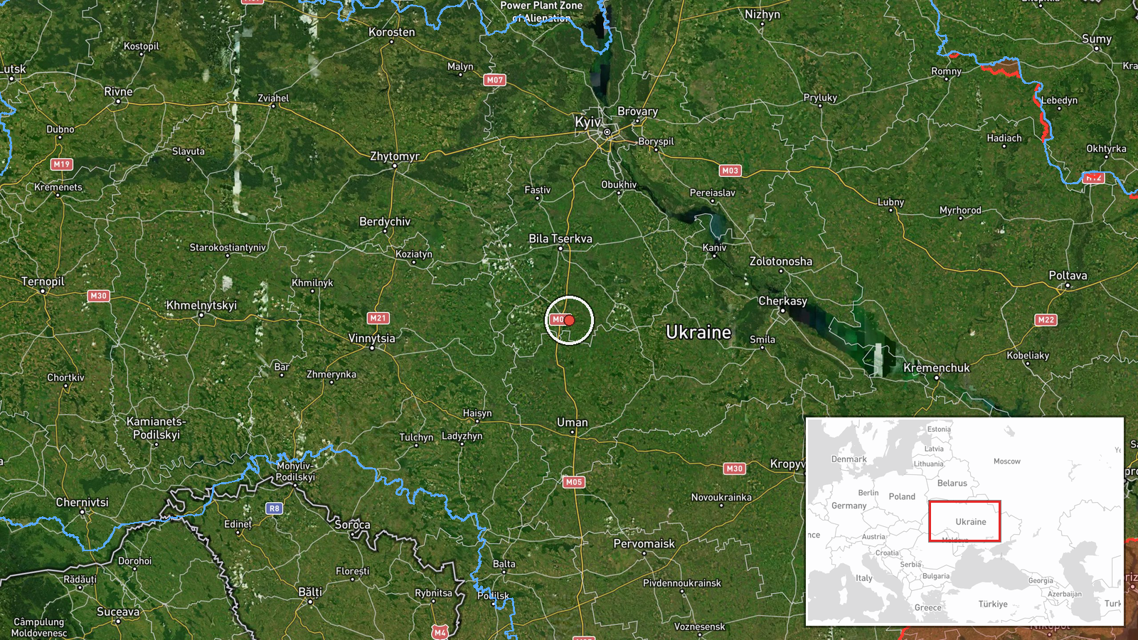 Stavyshche, Ukraine — Drone Transit location map