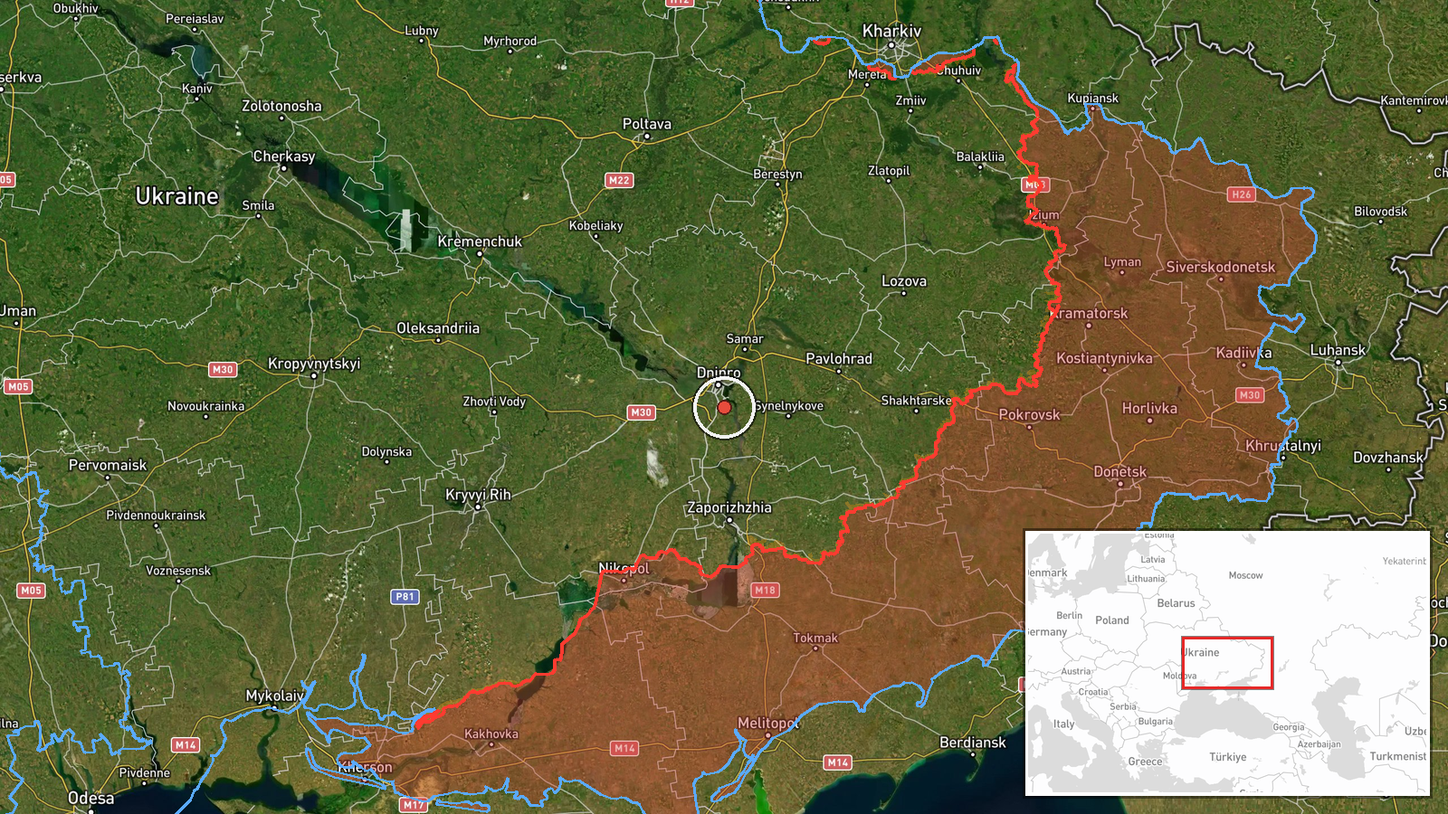 Aviatorske, Ukraine — Drone Transit location map