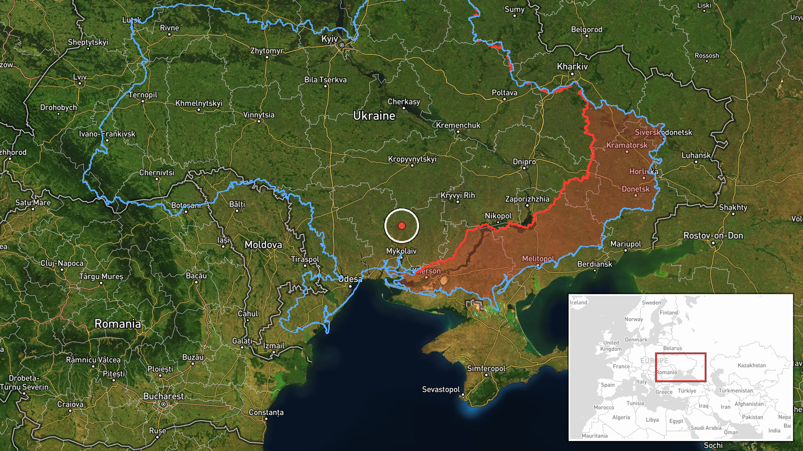 northern Mykolaiv Oblast, Ukraine — Drone Transit location map