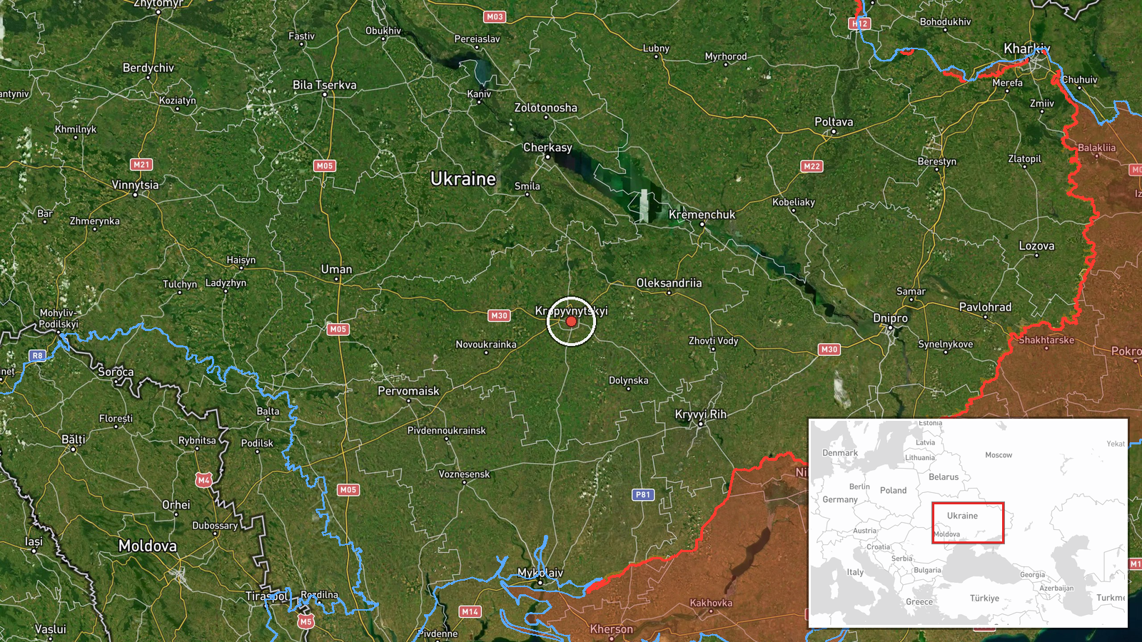 Kropyvnytskyi, Kirovohrad Oblast, Ukraine — Drone Transit location map